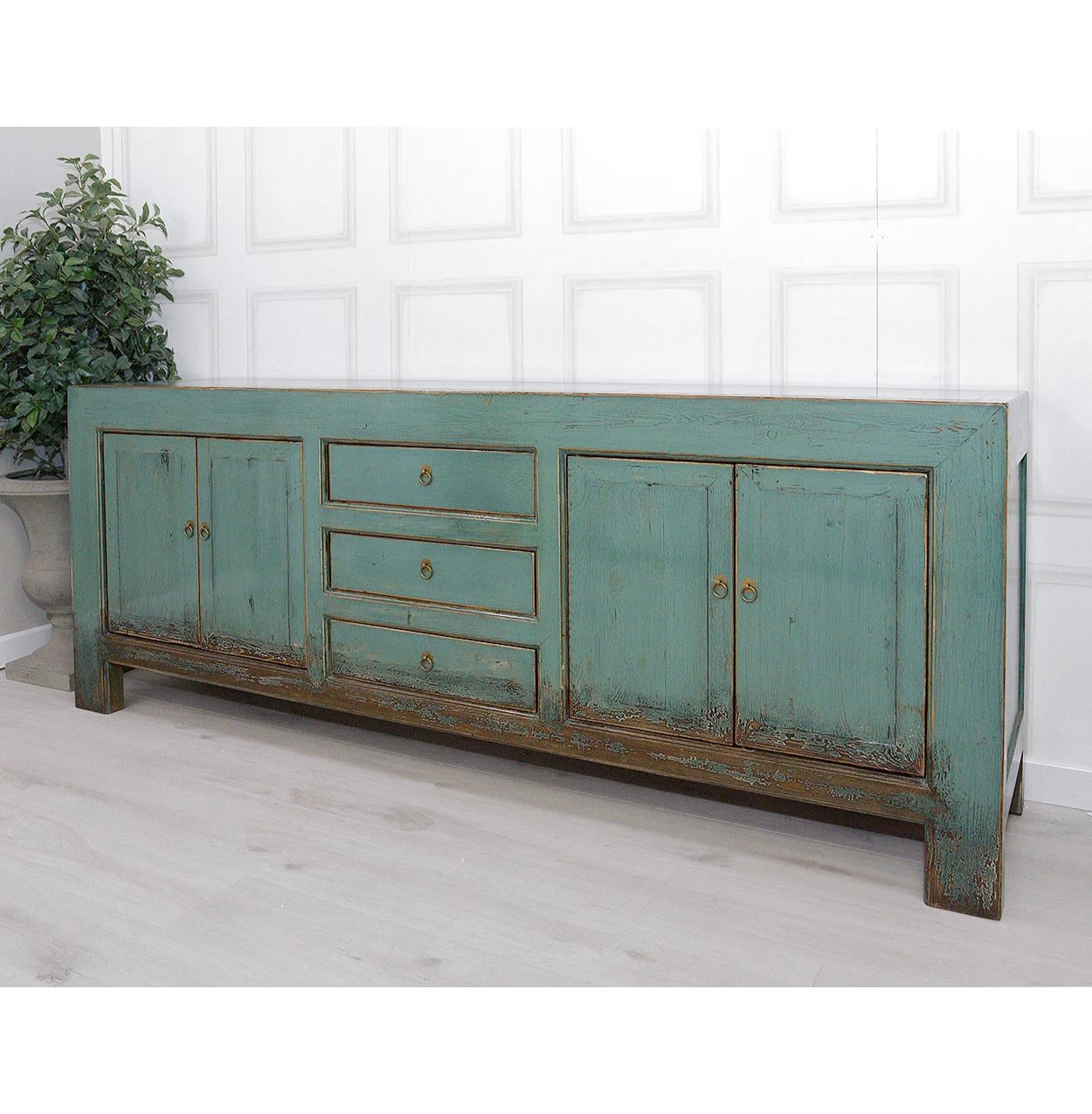 Oriental Style Turquoise Large Sideboard