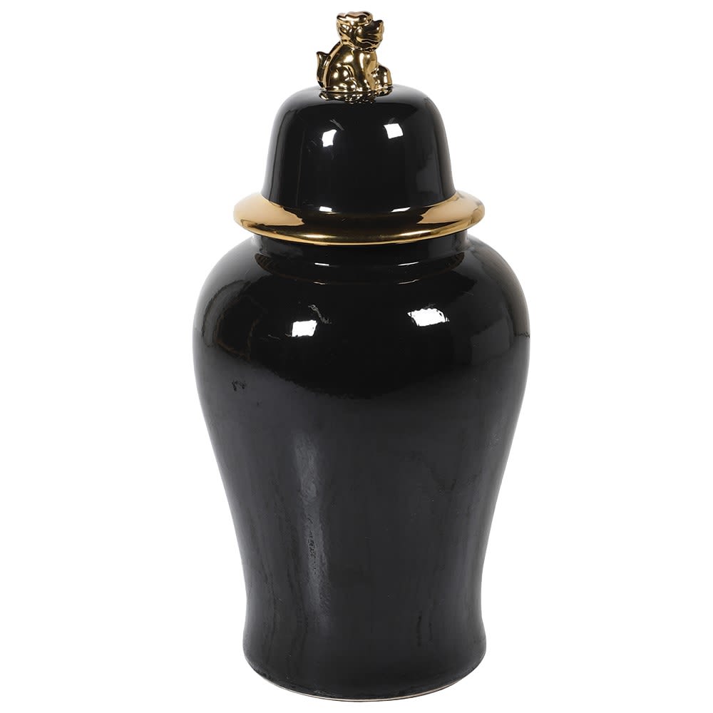 Large Black and Gold Jar