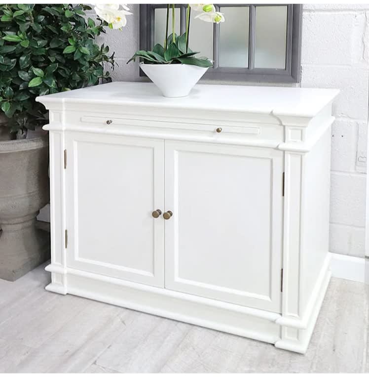 Portobello Warm White Sideboard with Pull Out Slide