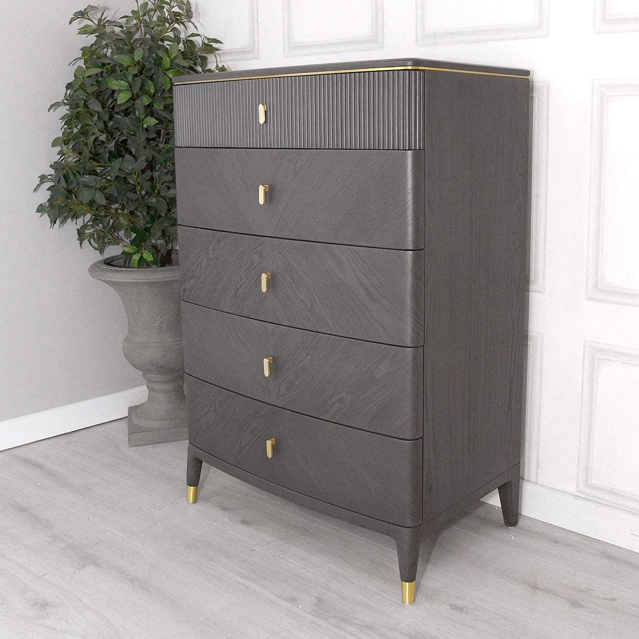 Vida Living Diletta Ebony Tall Chest of Drawers