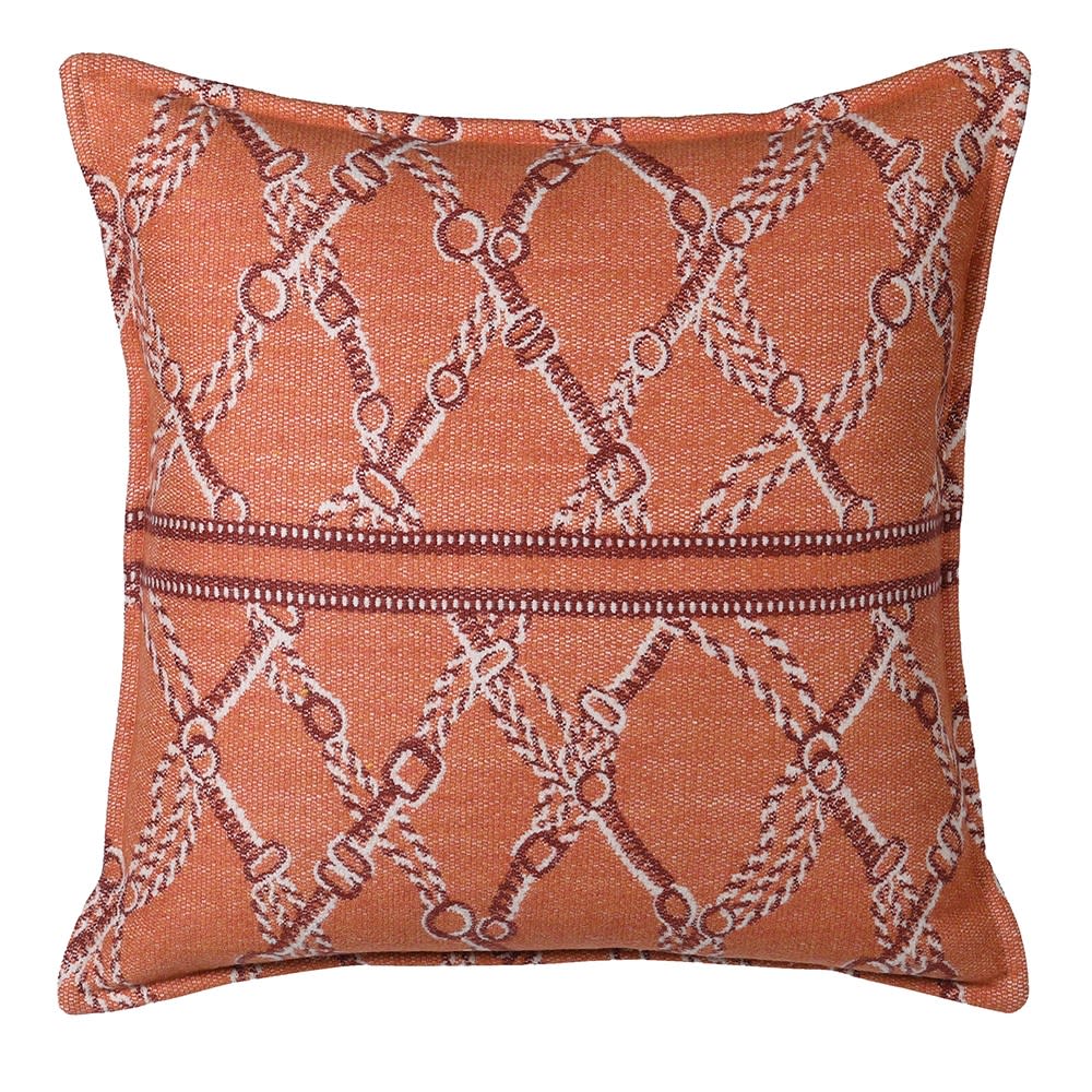 Orange Equestrian Pattern Cushion