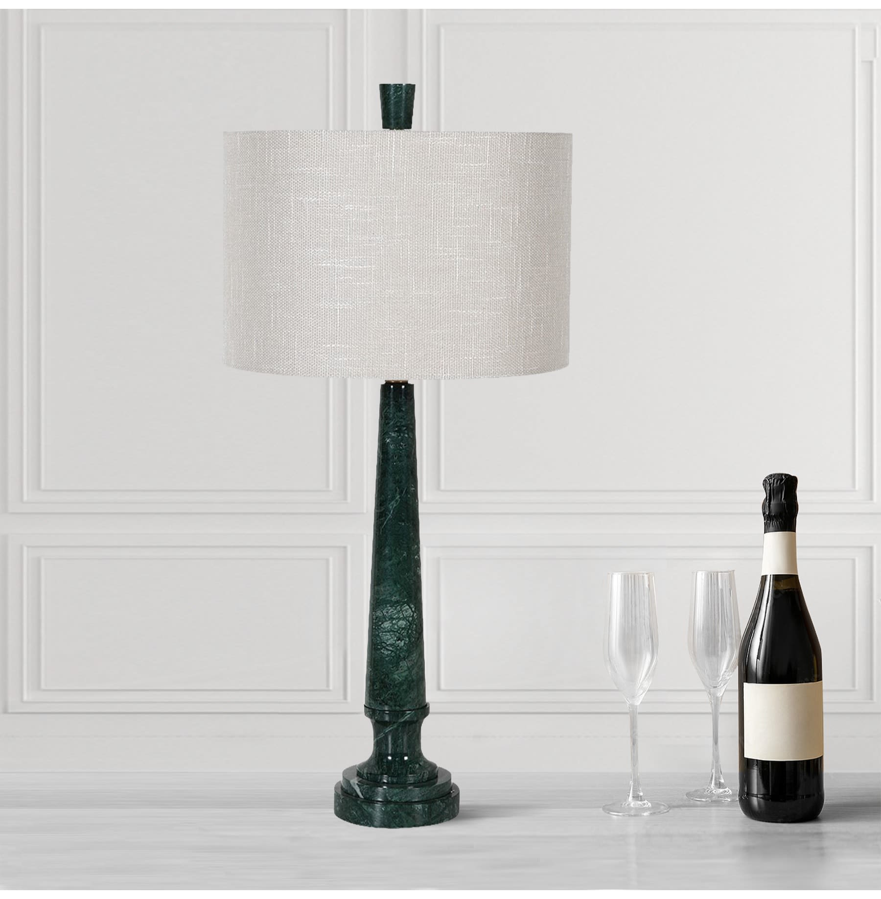 Forest Marble Column Table Lamp