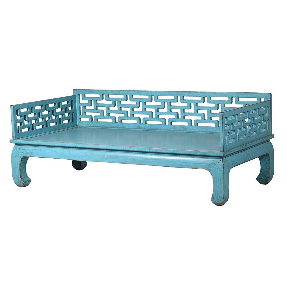 Oriental Style Blue Bench