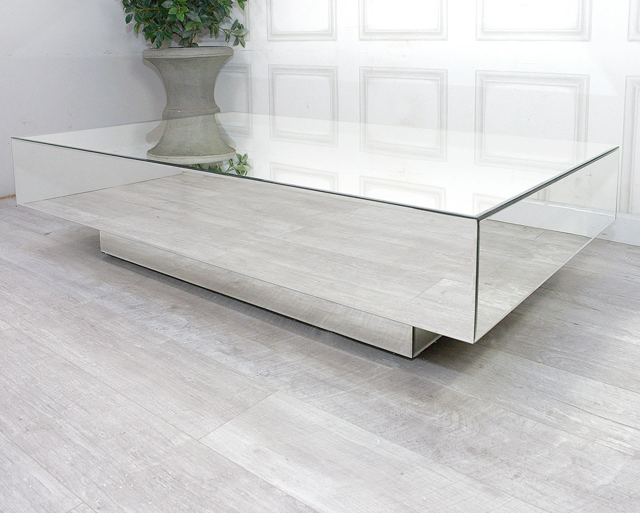 Mirrored Glass Block Style Coffee Table