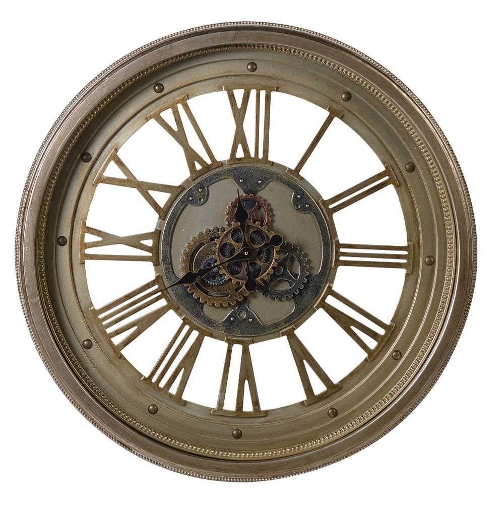 Gold with Cogs Clock