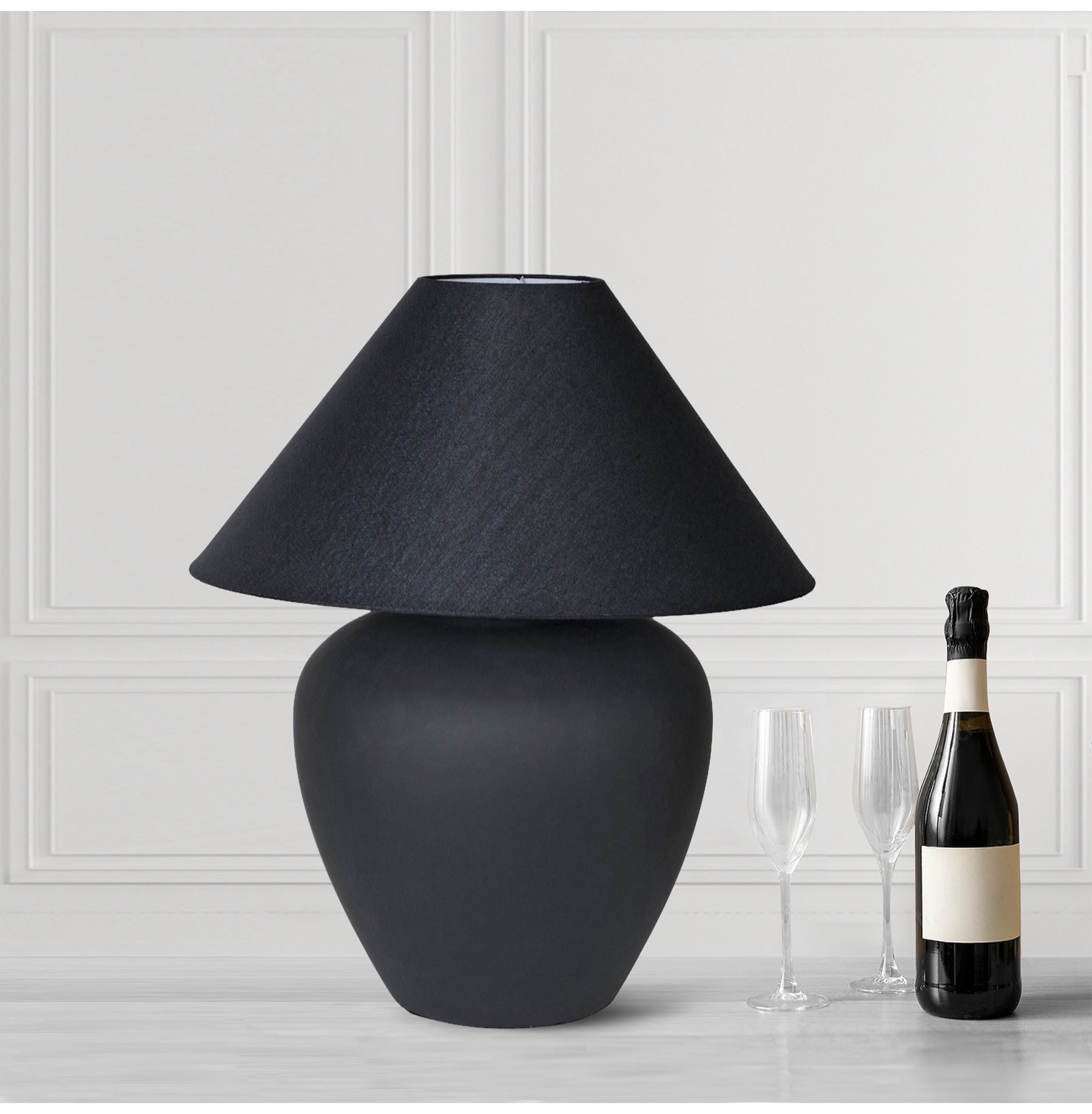 Squat Black Midnight Table Lamp