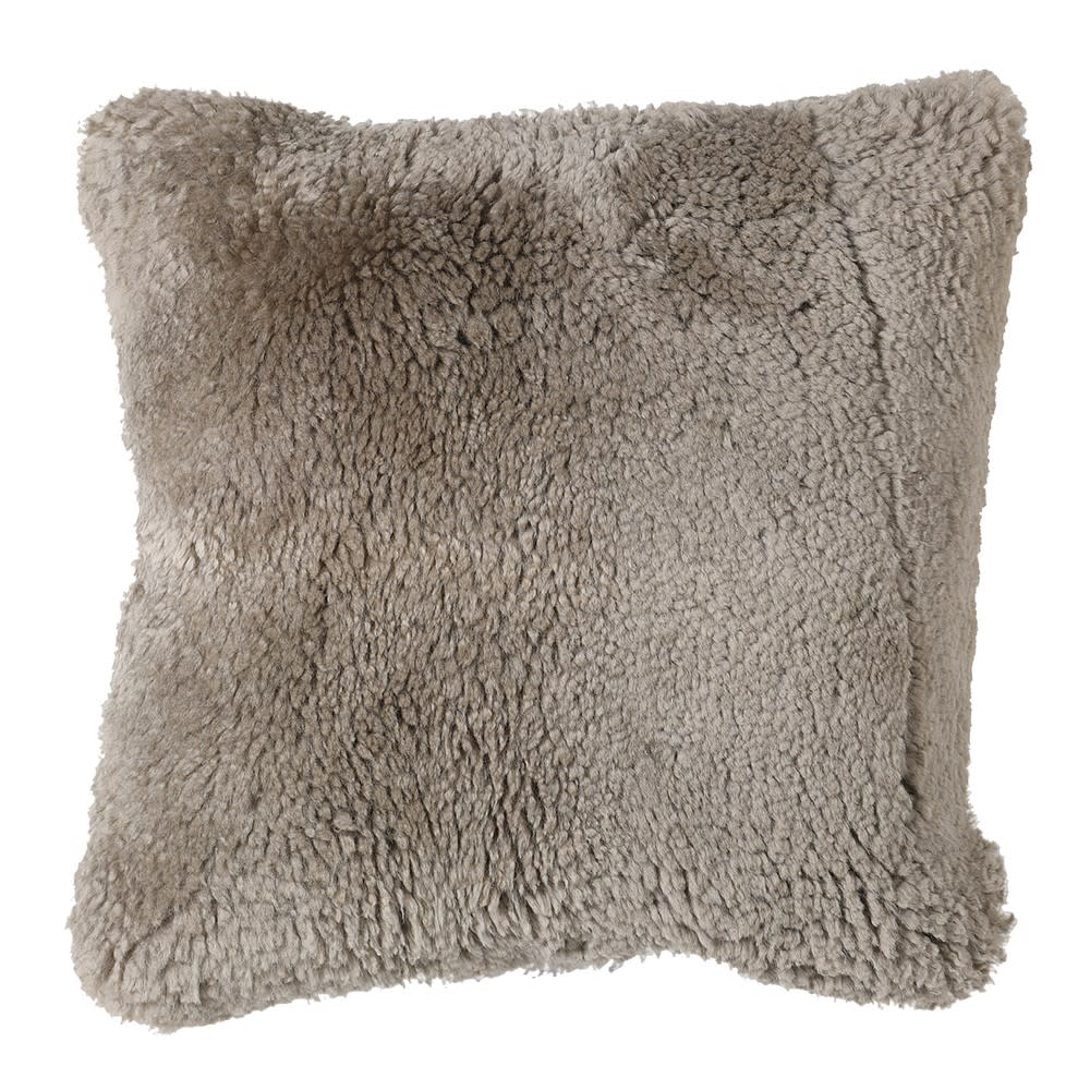 Taupe Sheepskin Cushion