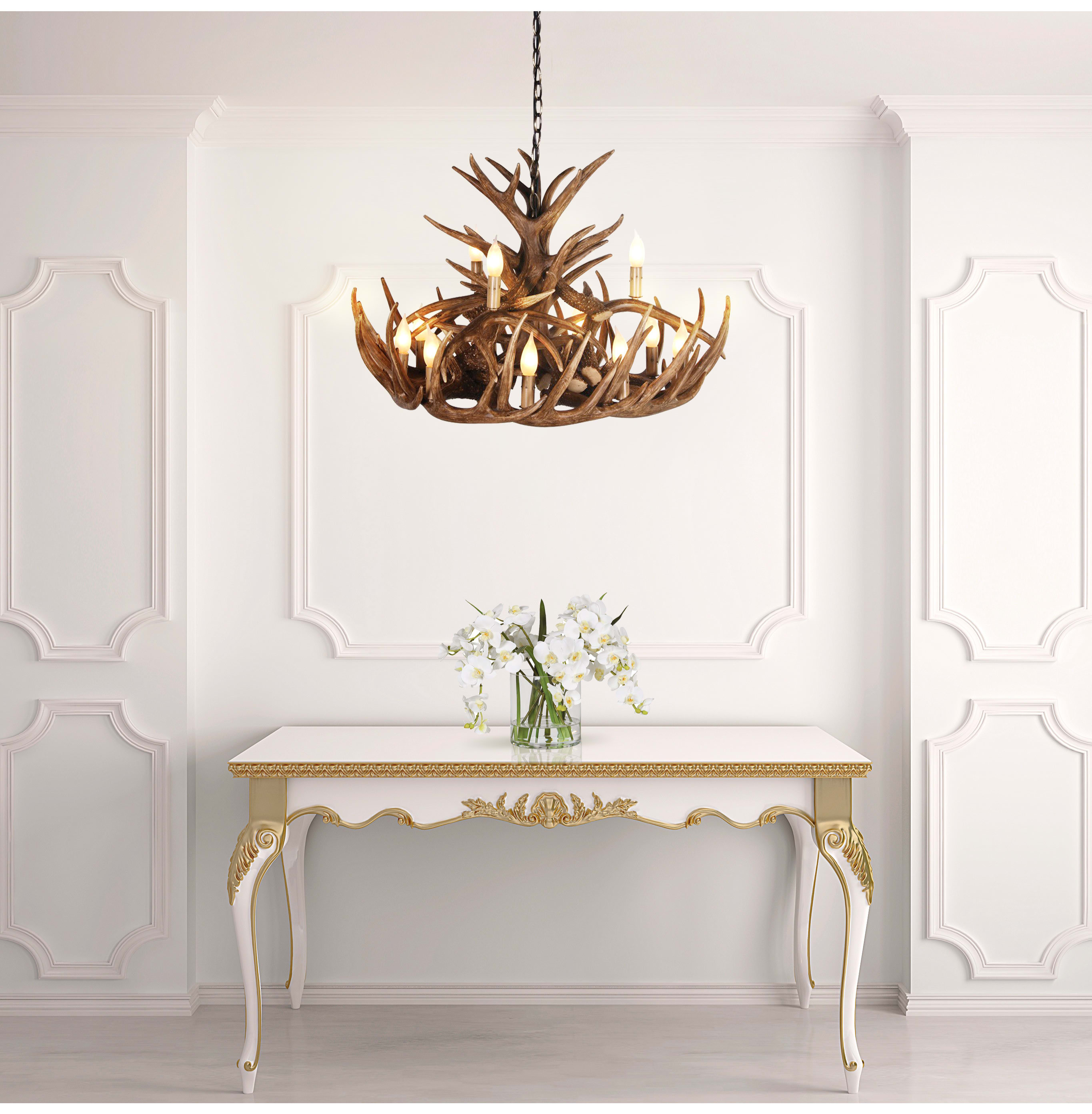 Large 2 Teir Antler Chandelier