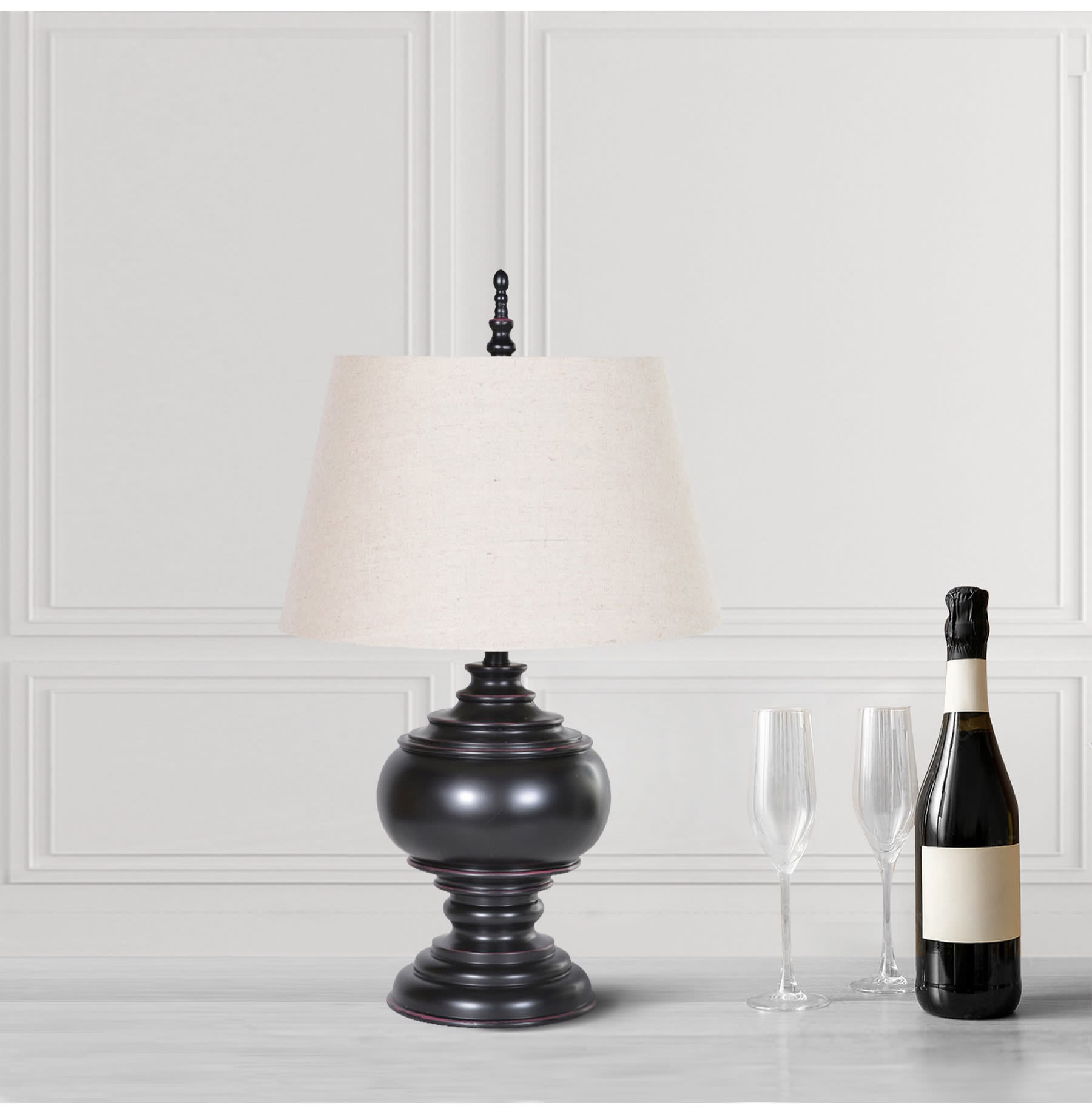 Black Temple Table Lamp