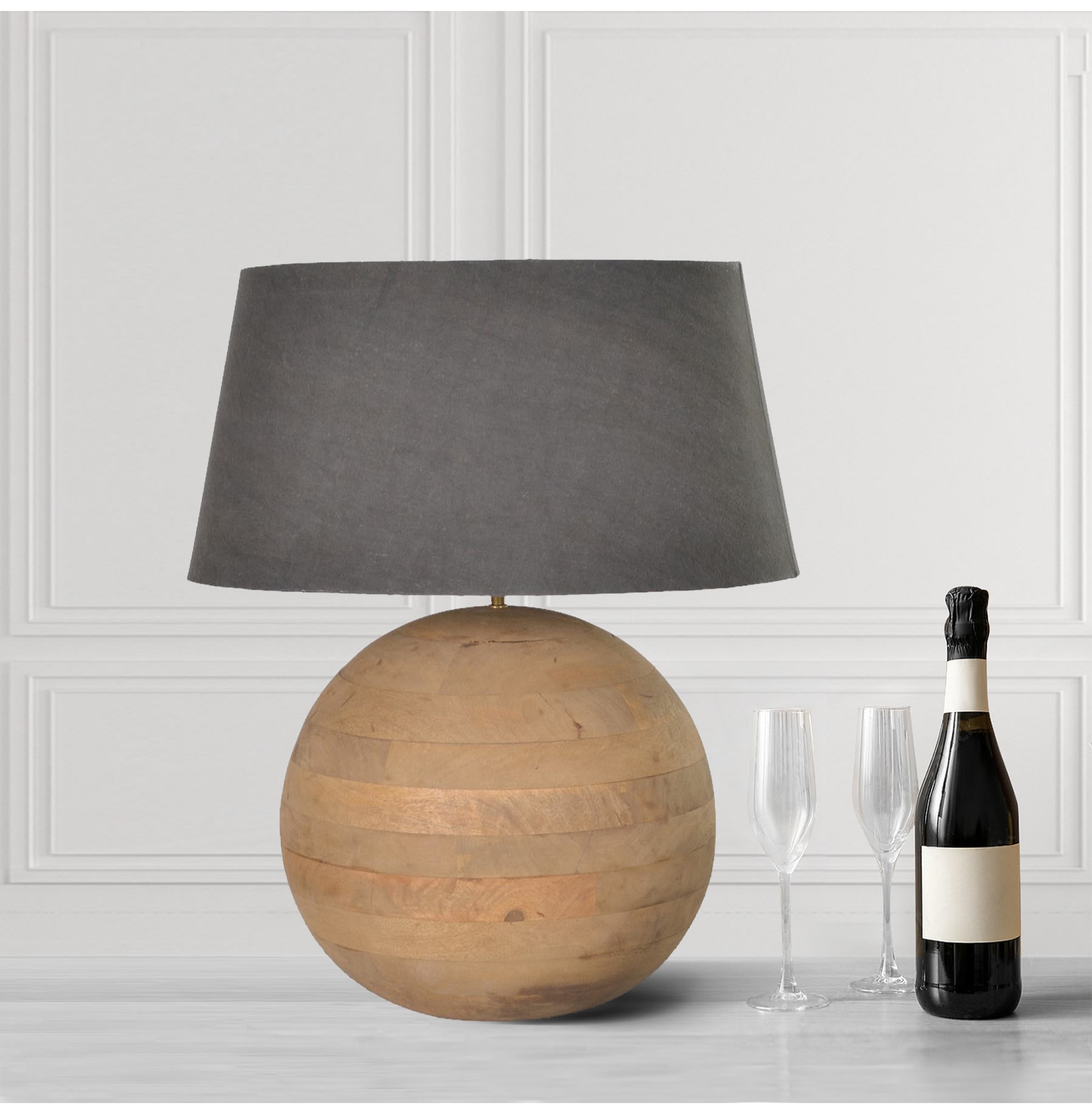 Natural Wooden Ball Lamp