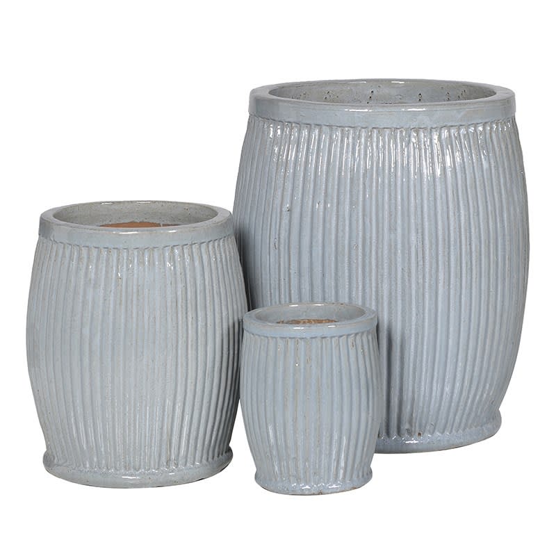 Set of 3 Ribbed Planters