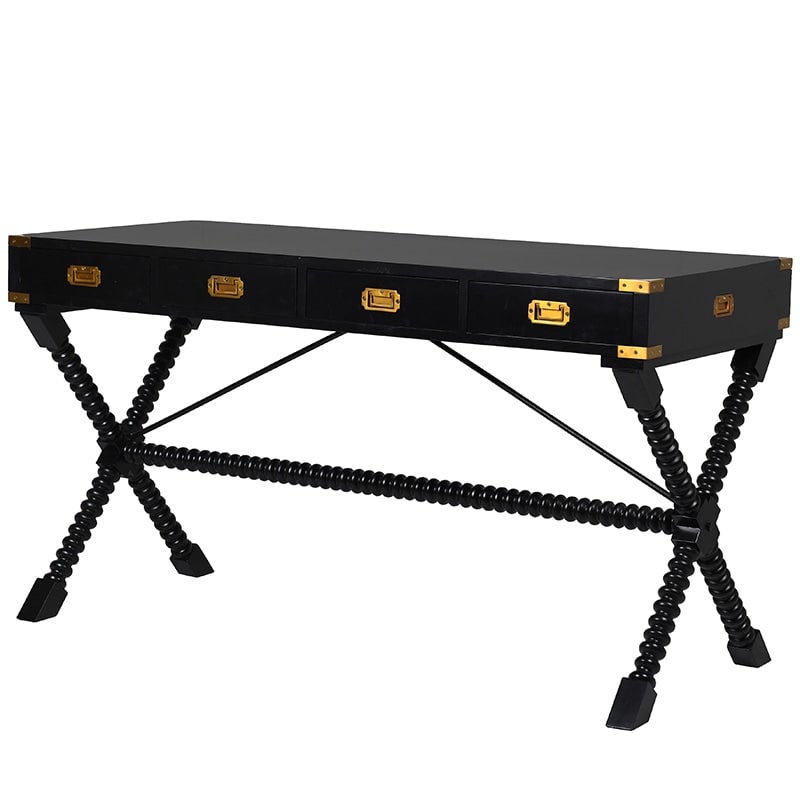 Manor Black 4 Drawer Console Table