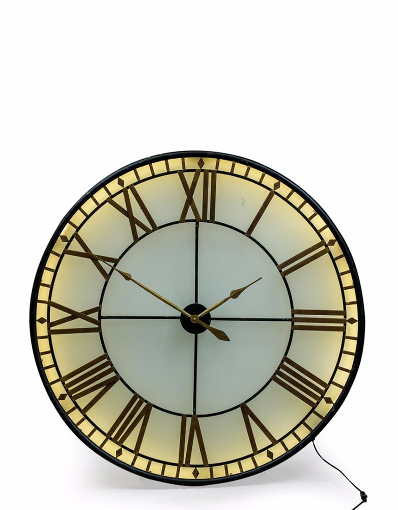 Black and Gold Light Up Wall Clock
