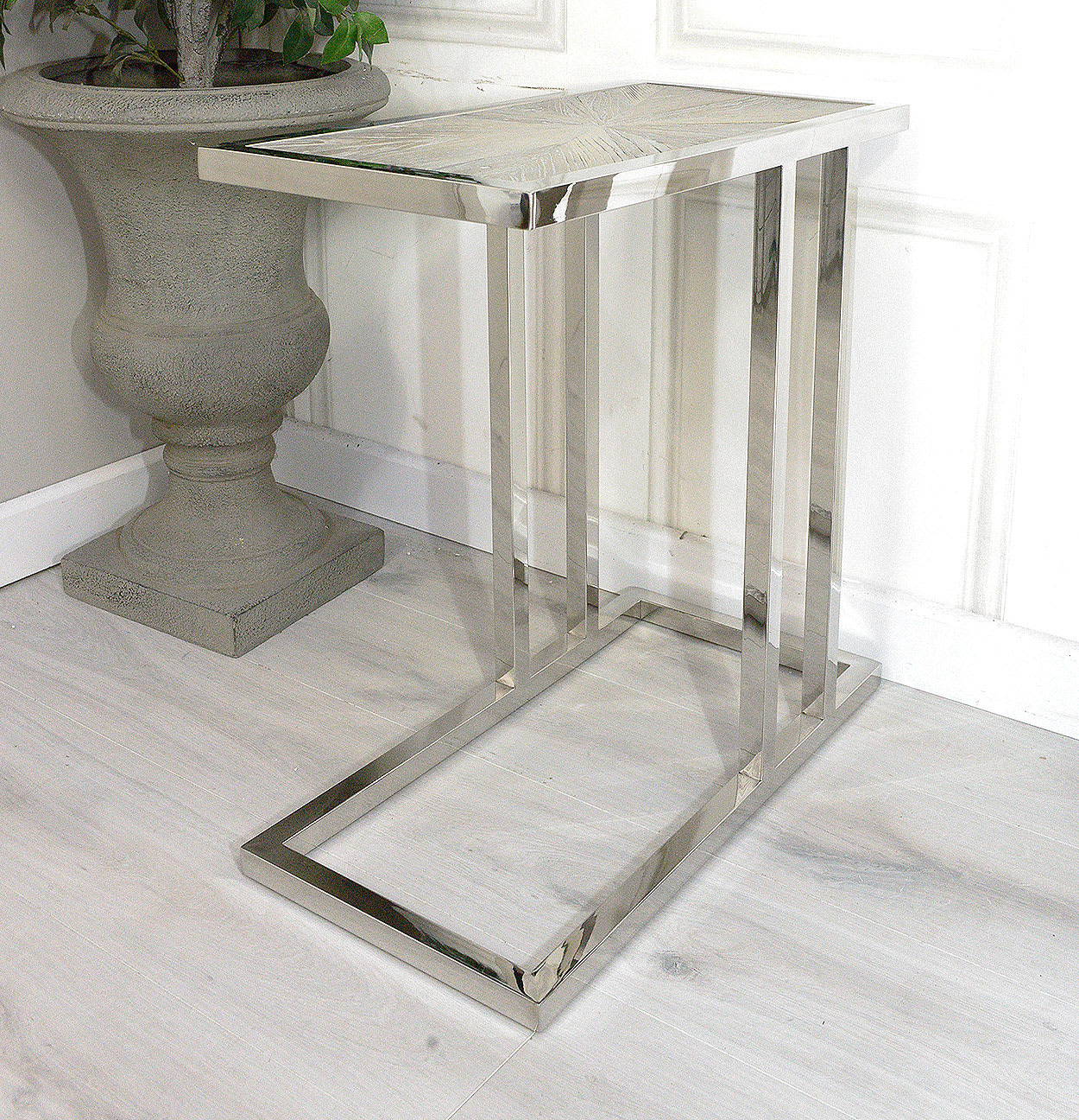 Modern Slim Chrome Side Table