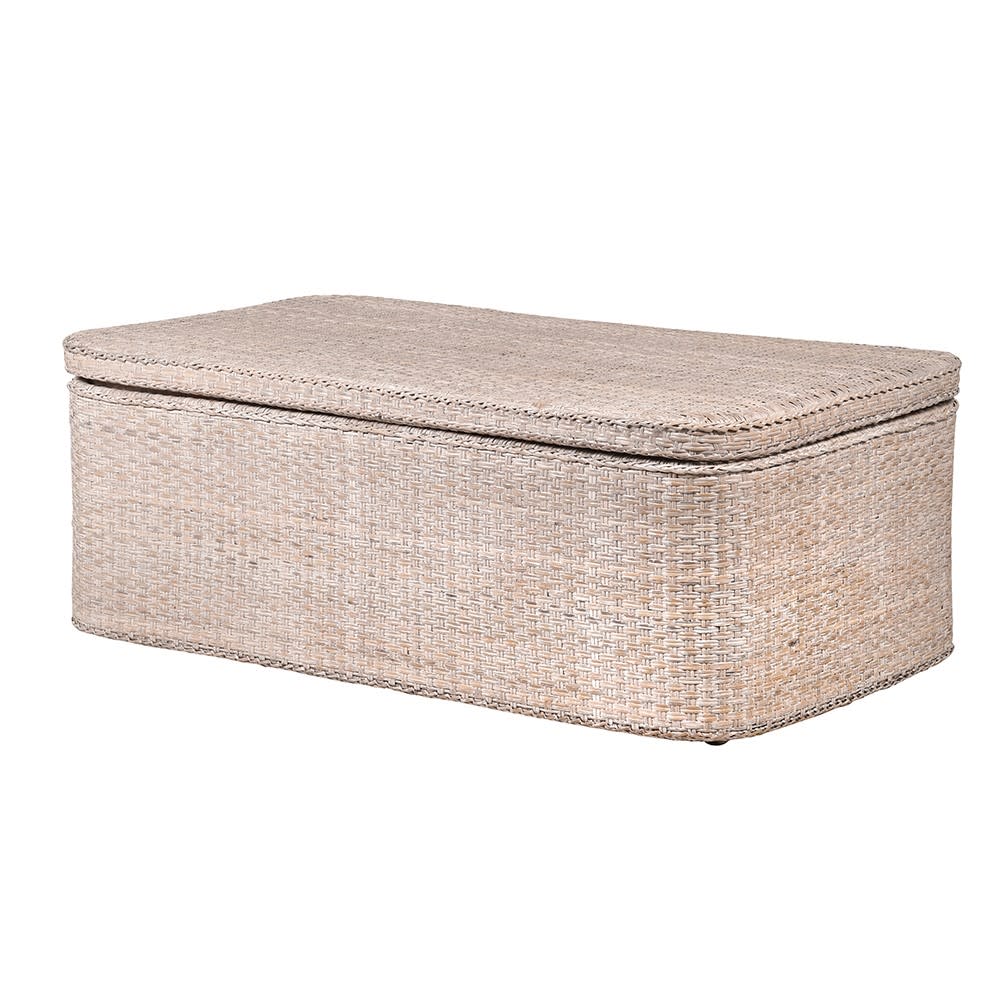 Fiji Whitewash Rattan Storage Trunk