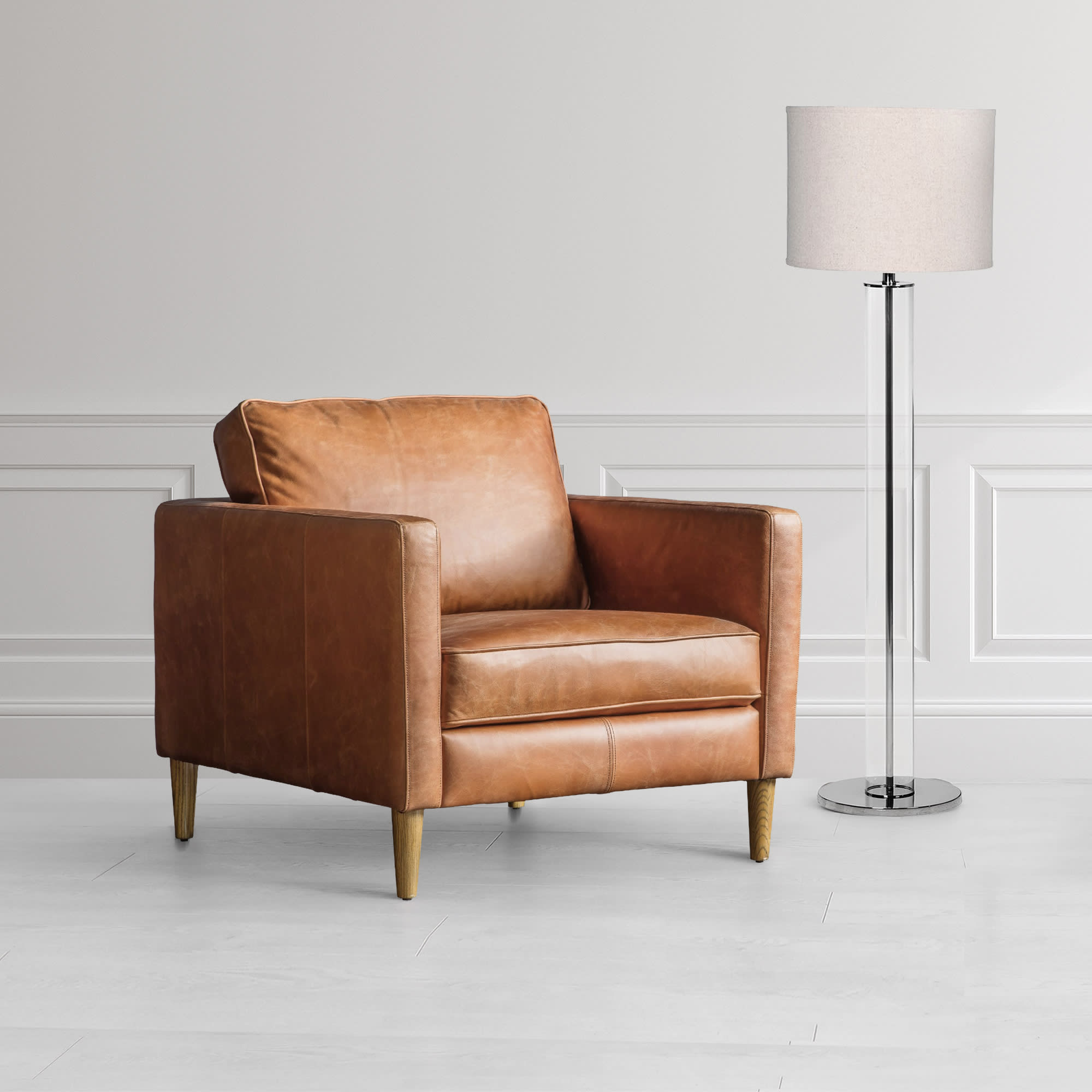 Ozzy Vintage Brown Leather Armchair