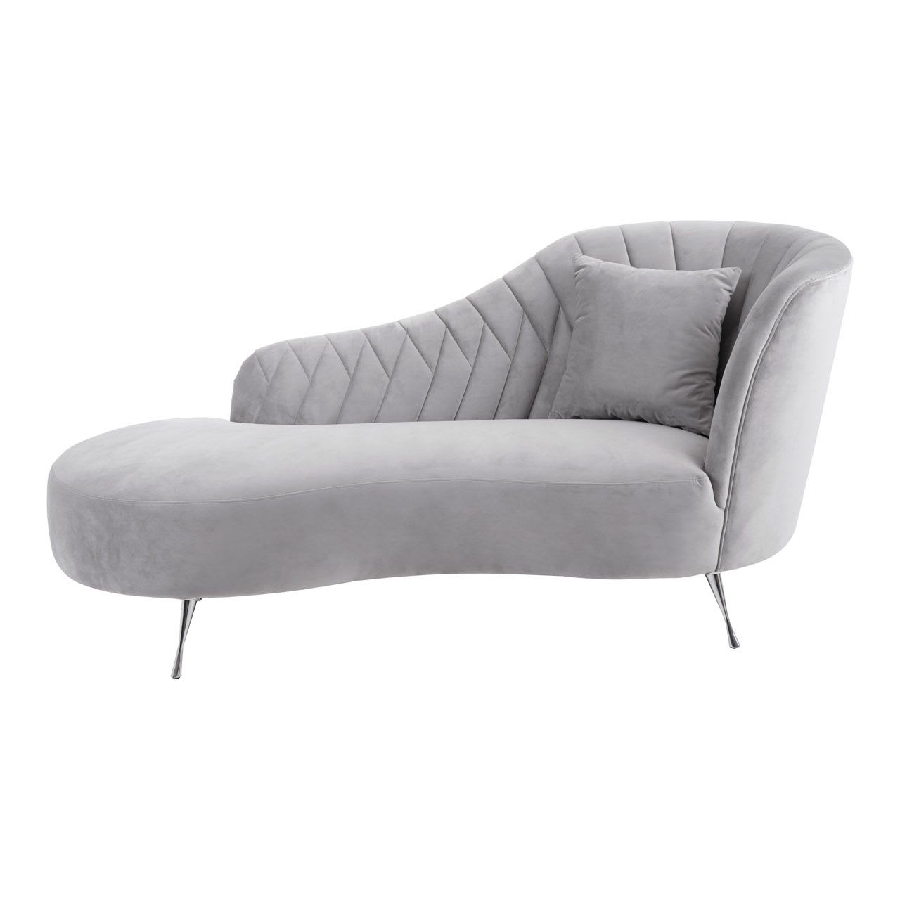 Grey Pleated Chaise Longue