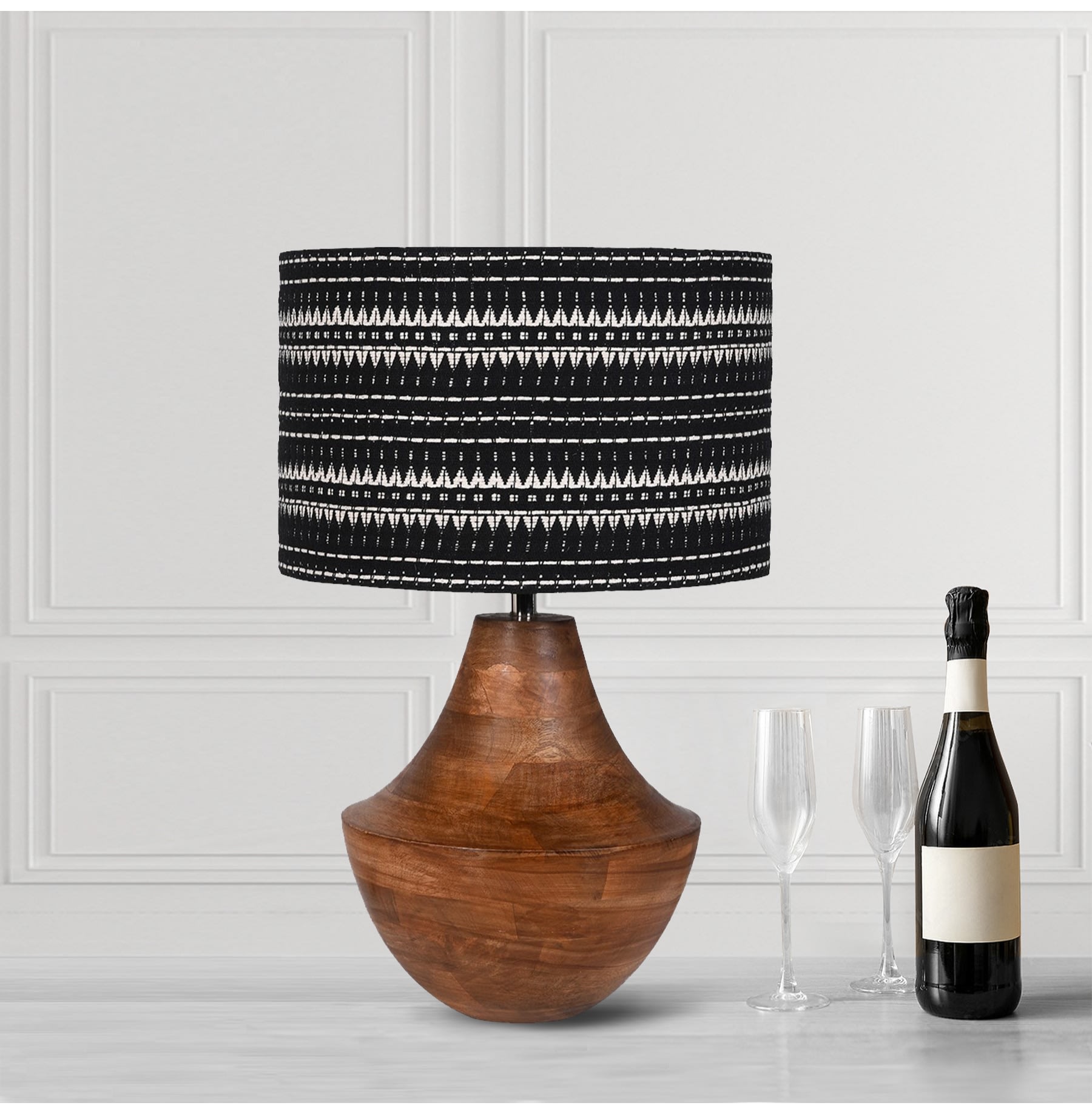 Tasmania Woven Monochrome Shade Table Lamp