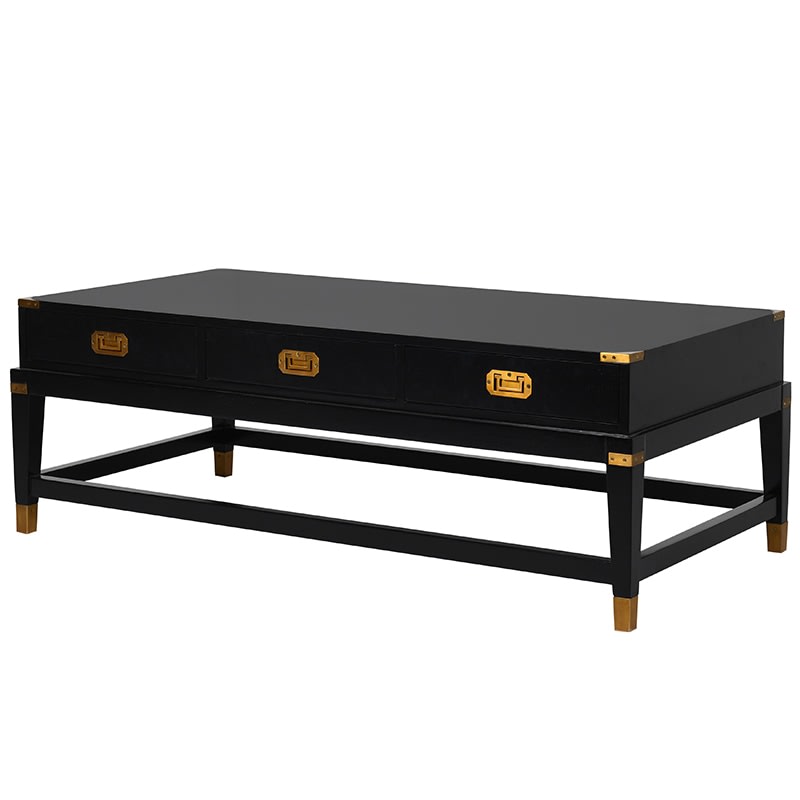 Manor Black Coffee Table with Drawers