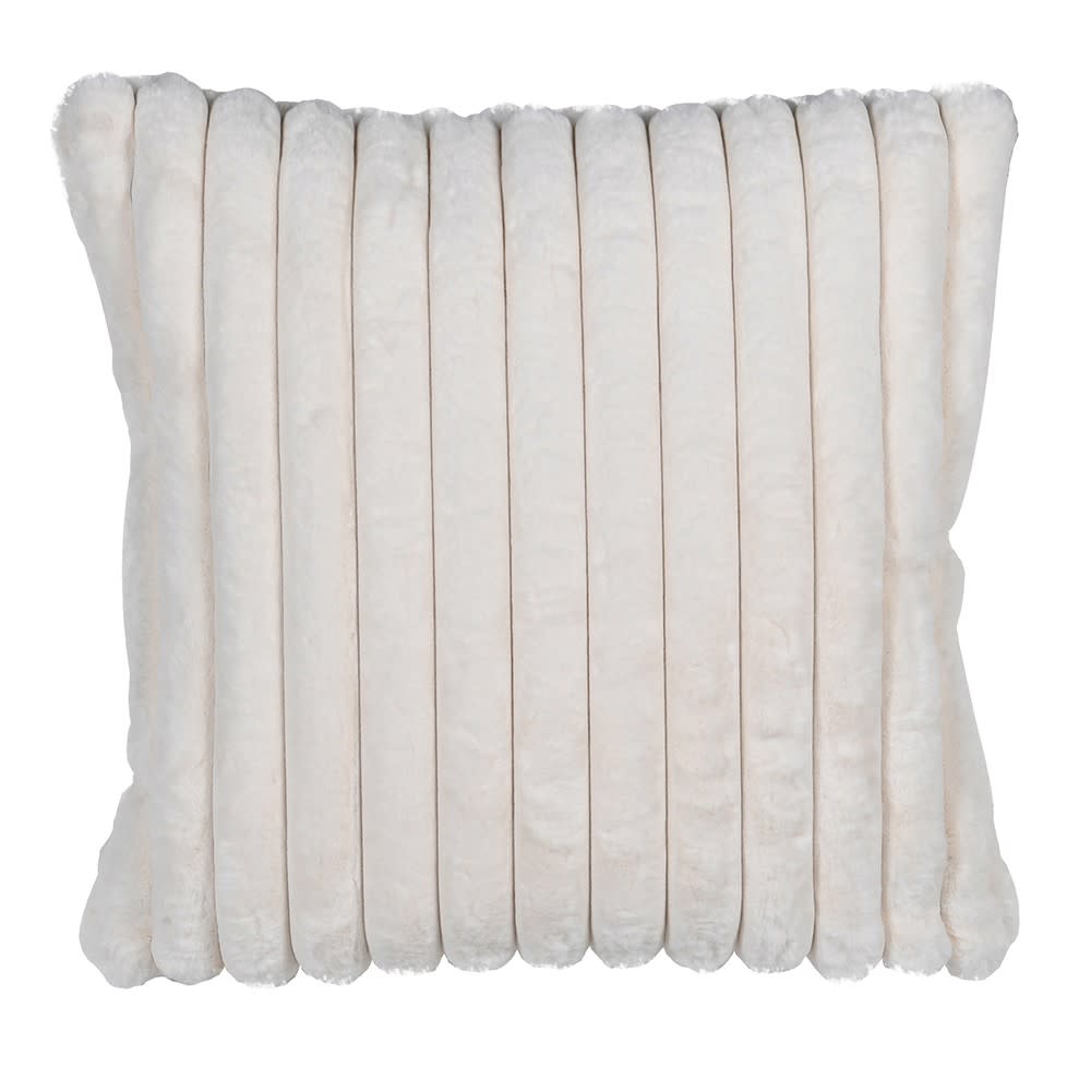 Cream Ribbed Cushion