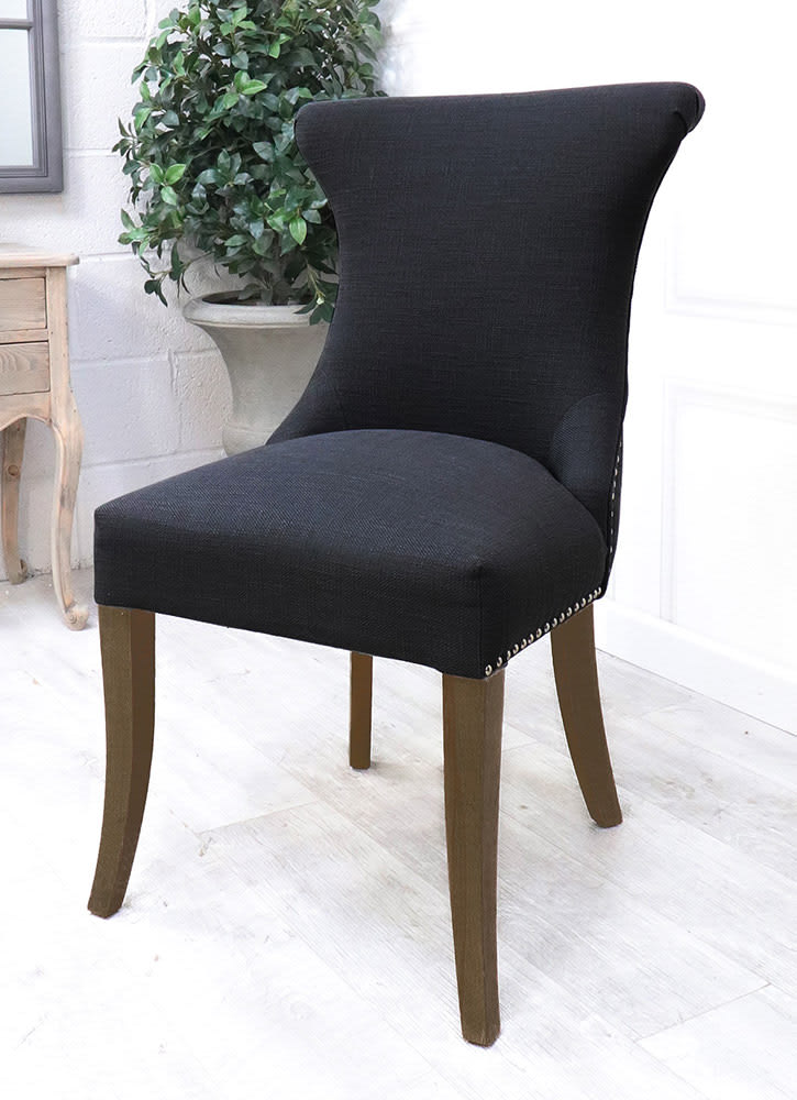 Black Studded Ring Pull Dining Chair