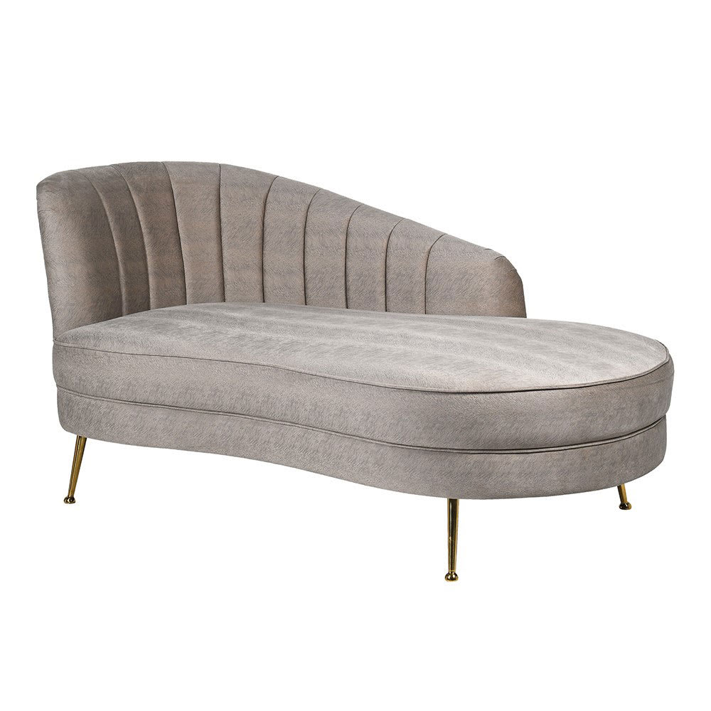 Taupe Hide Print Chaise Longue