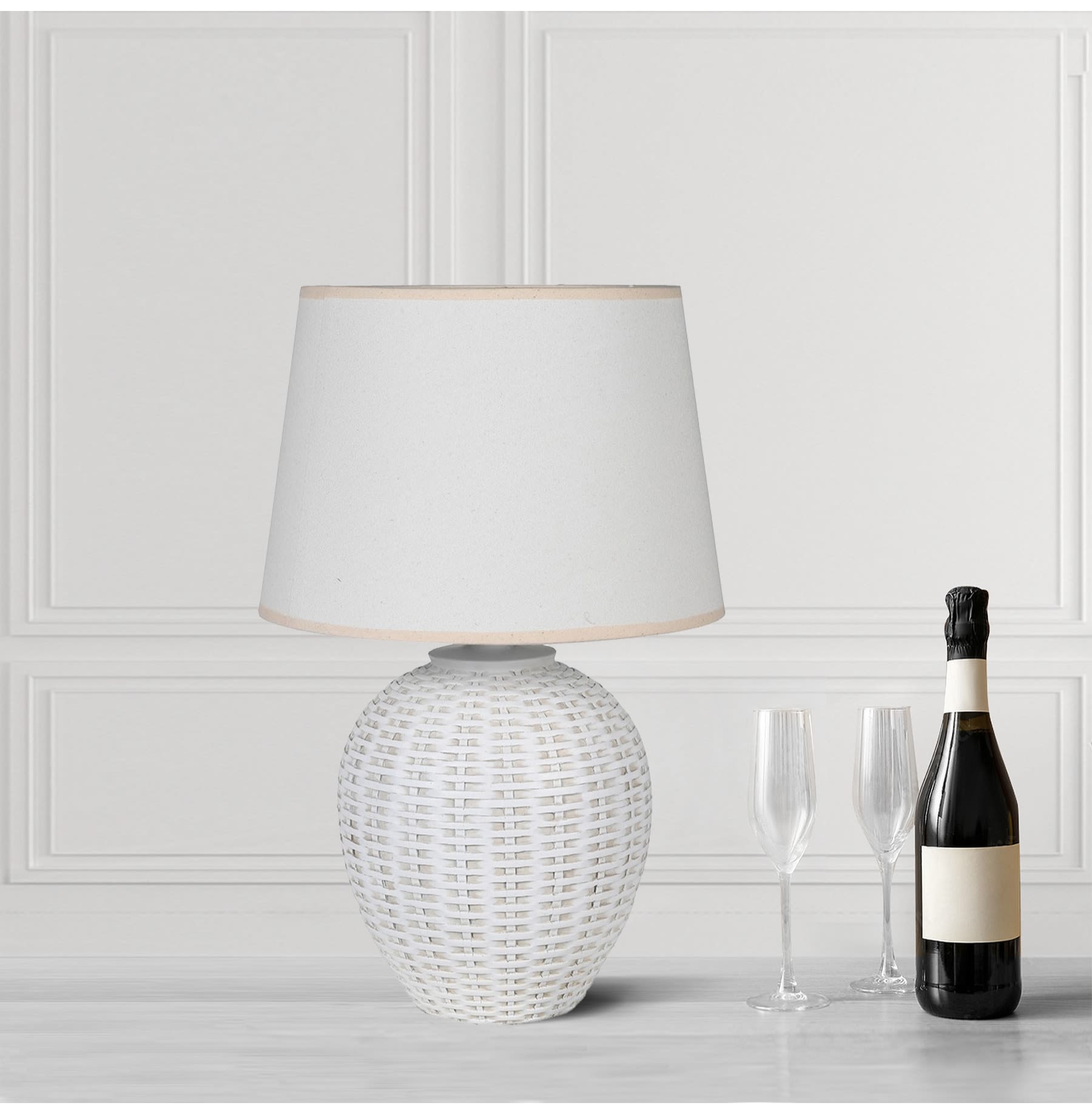 Basket Woven Effect Table Lamp