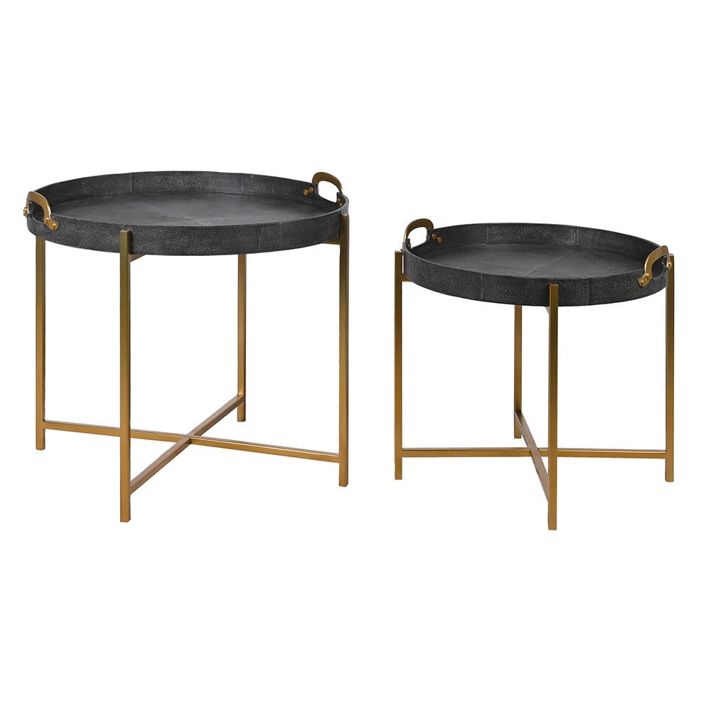 Pair of Leather Tray Tables