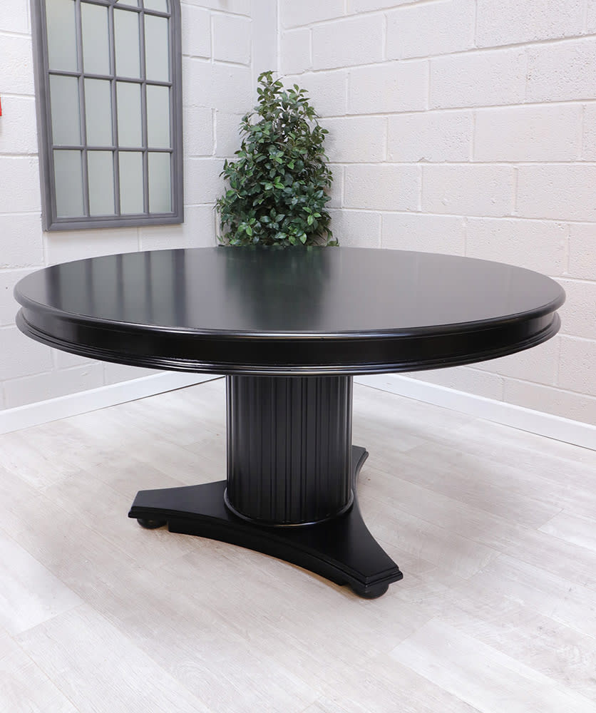 Manor Black Large Round Dining Table