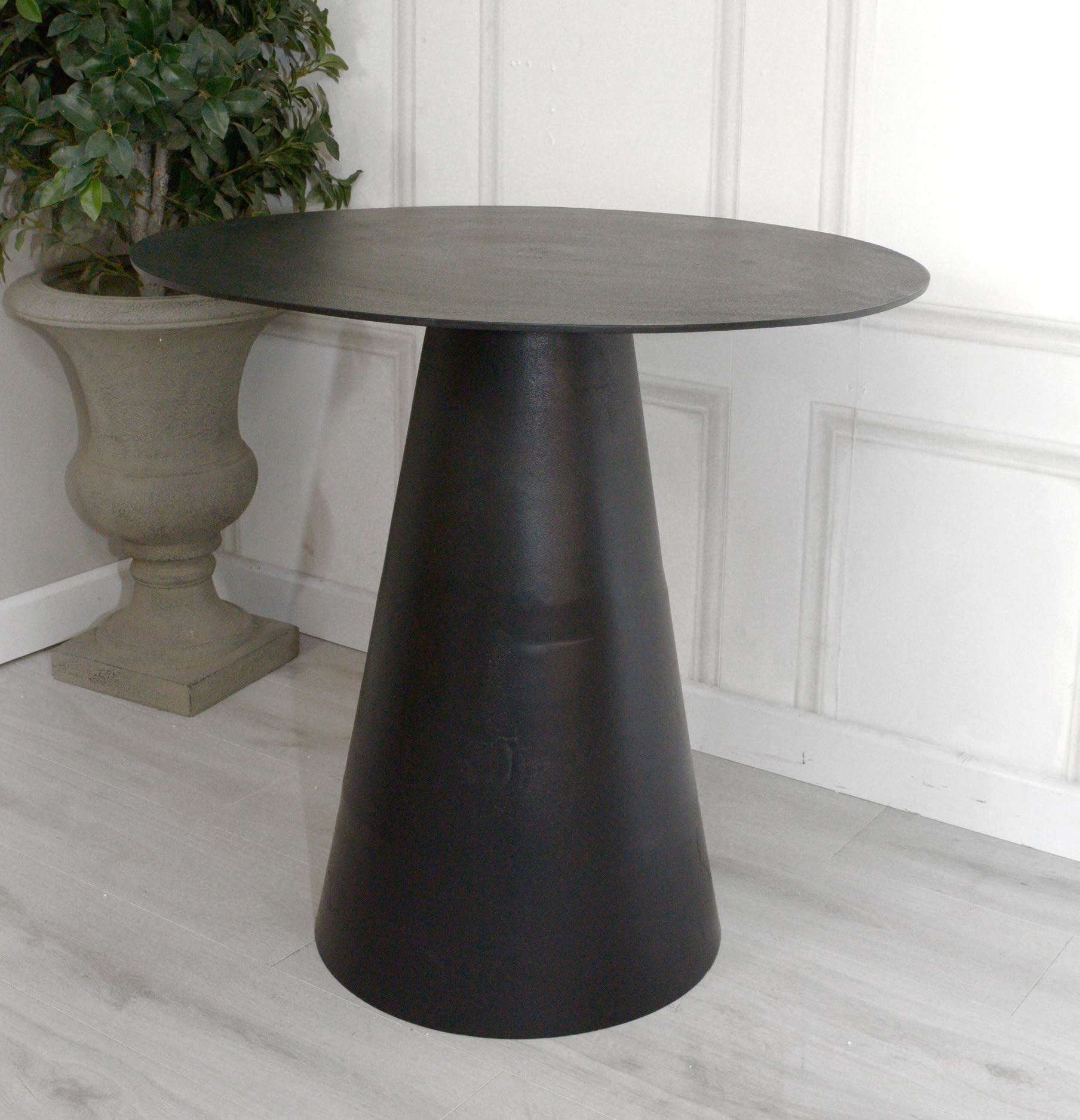 Tapered Black Round Occasional Table
