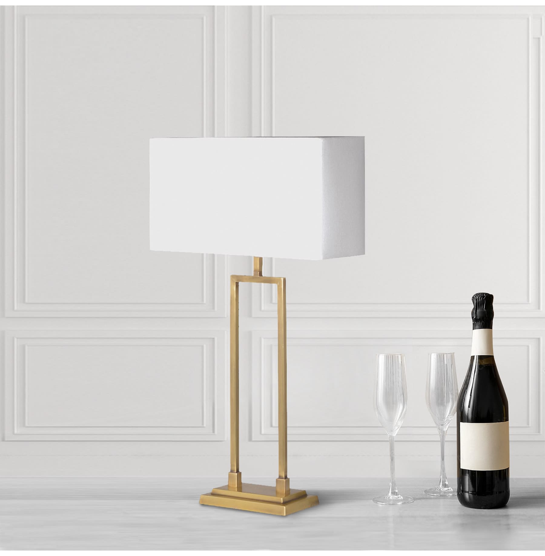 Gold Rectangle Table Lamp