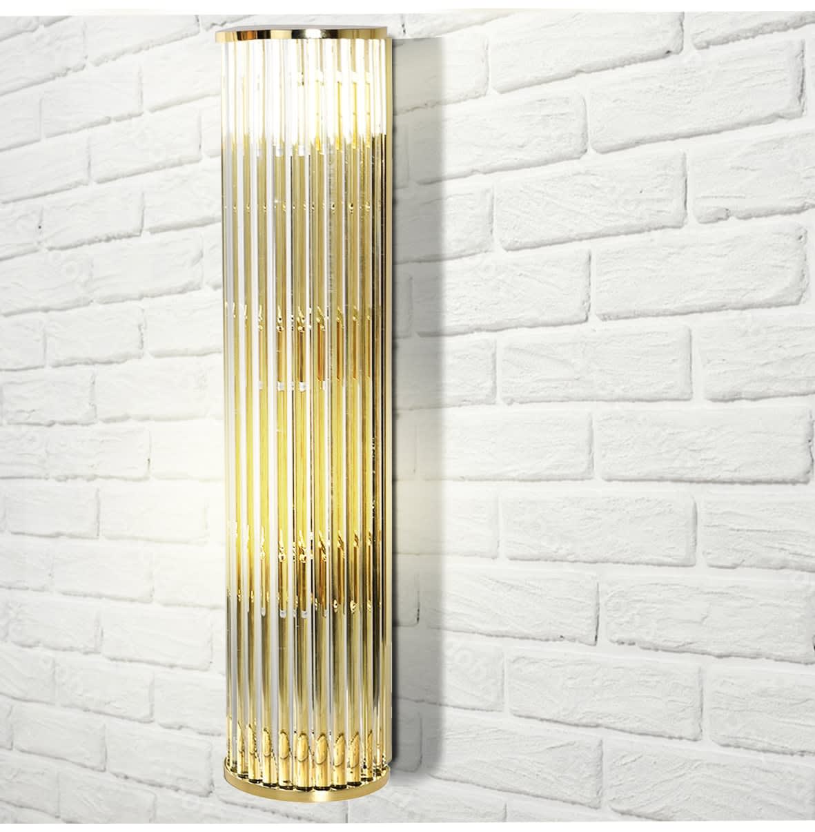 Slender Gold and Glass Wall Lamp 