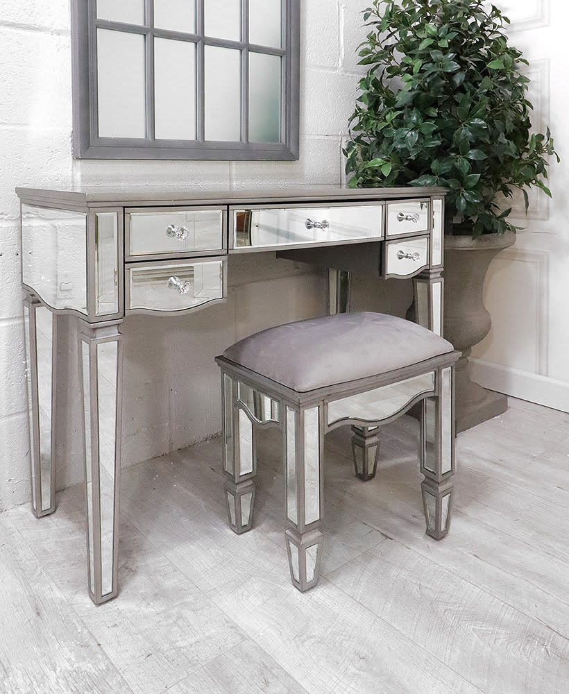 Delila Mirrored Dressing Table and Stool