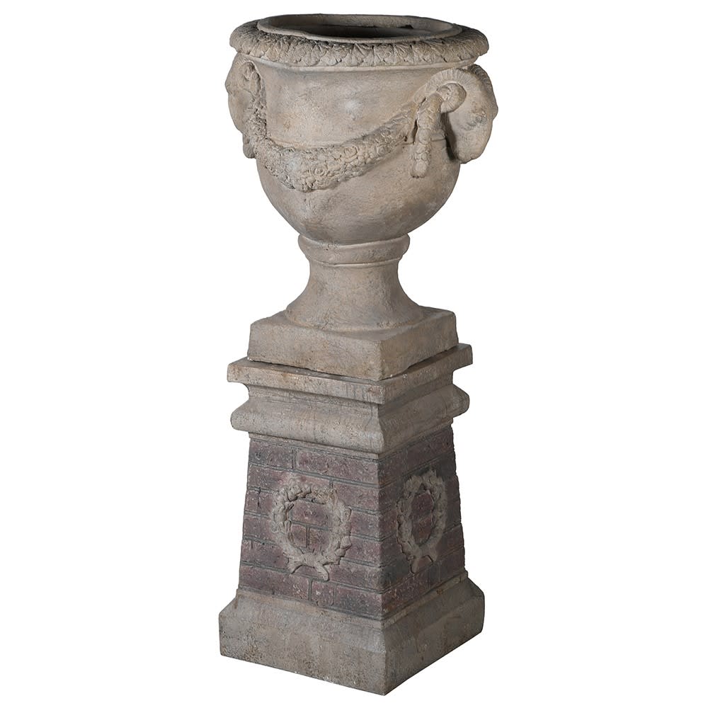 Large Urn on Pedestal with Emblem