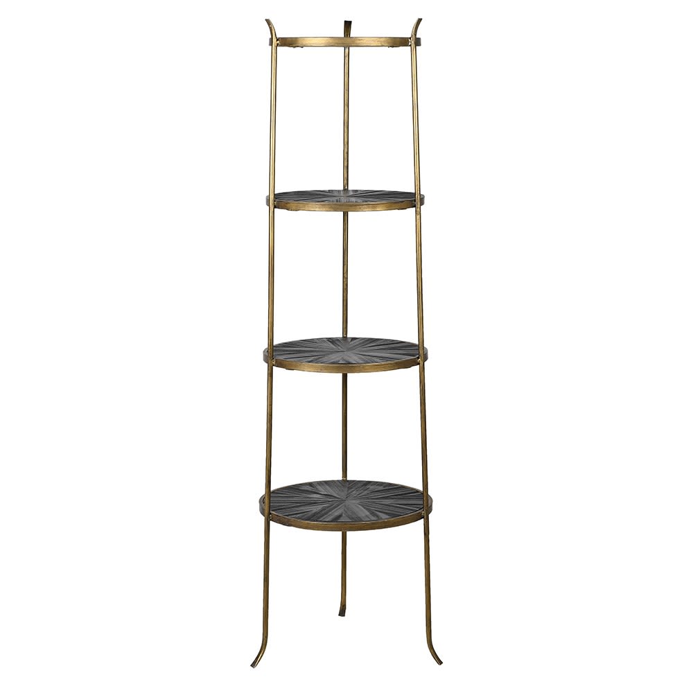 Dark Wooden 4 Tier Display Unit