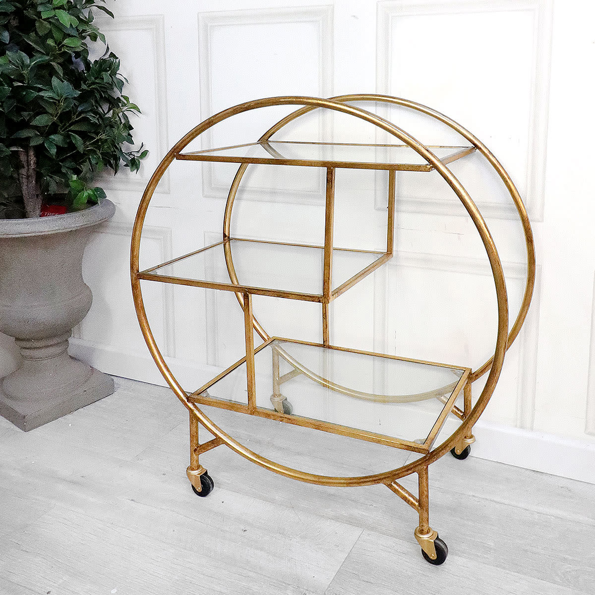 Gold Deco Drinks Bar Trolley