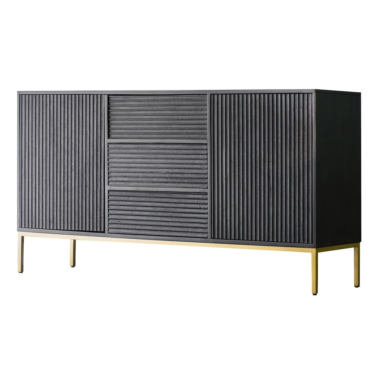 Ripple Black 2 Door 3 Drawer Sideboard by Gallery Direct