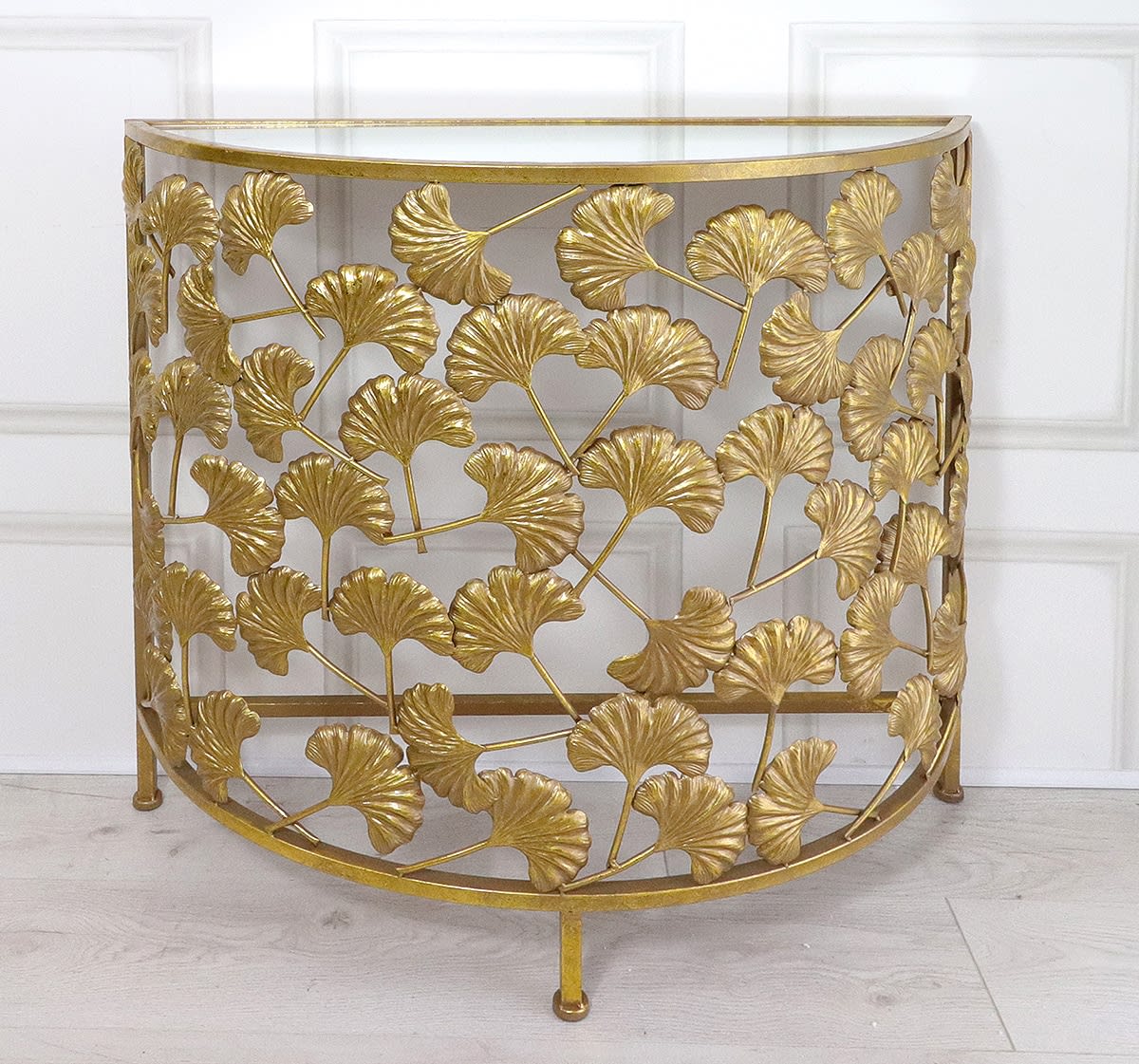 Gold Leaf Hall Console Table