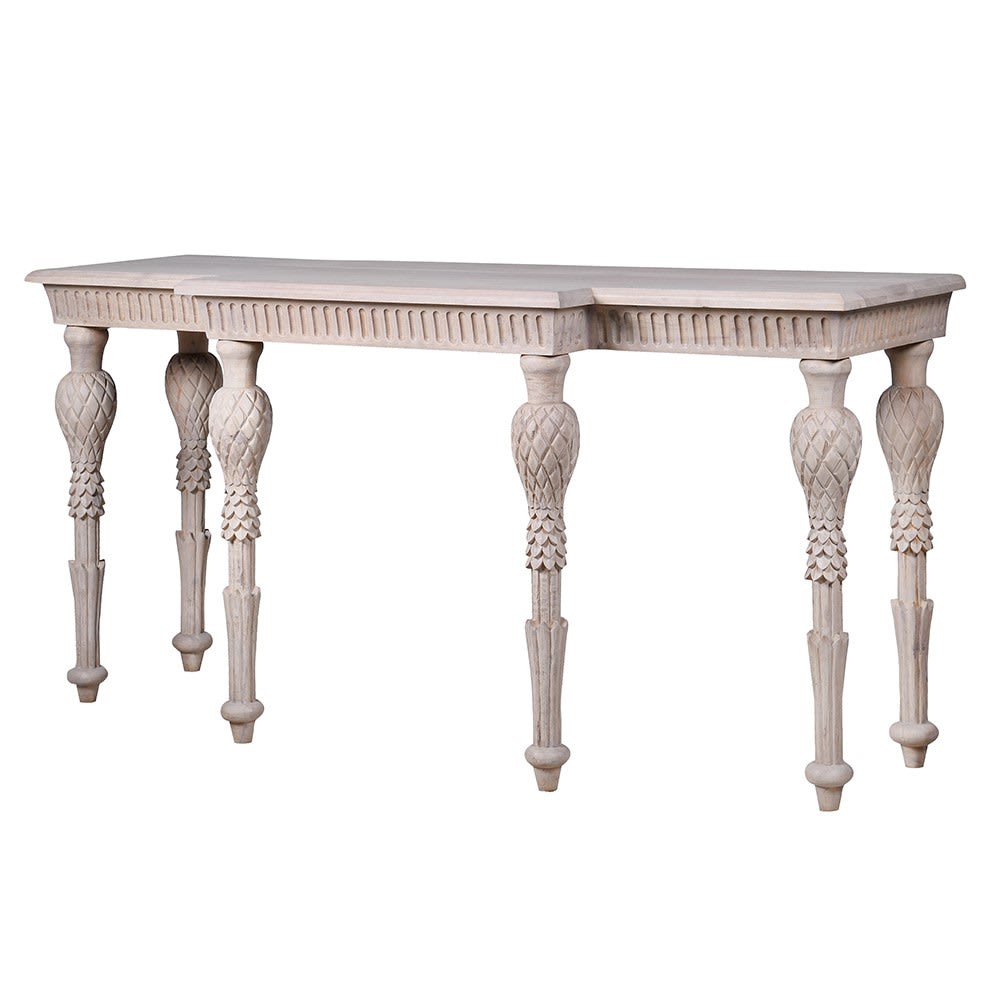 Pineapple Leg Carved Hall Console Table 
