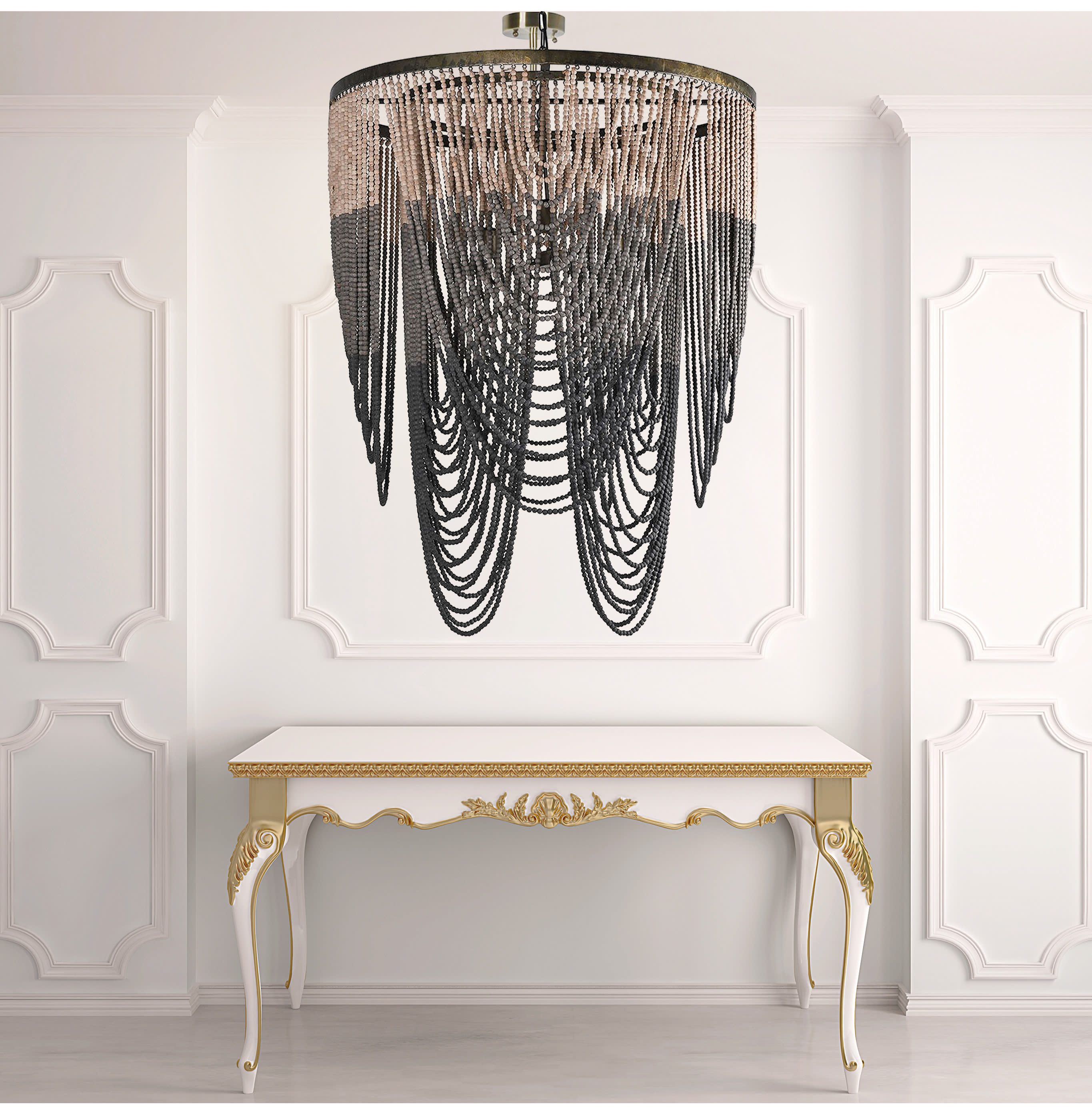 Large Gradient Beads Chandelier