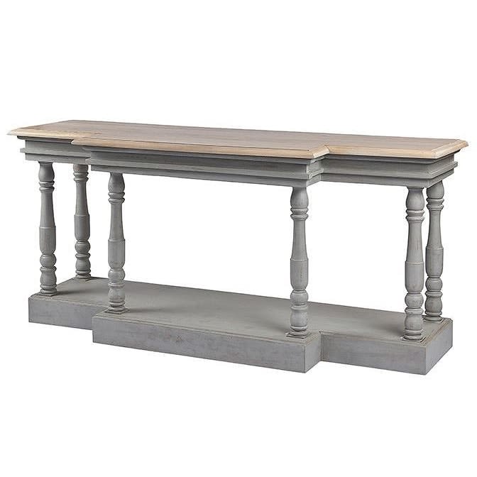 Grey Wooden Large Hall Console Table
