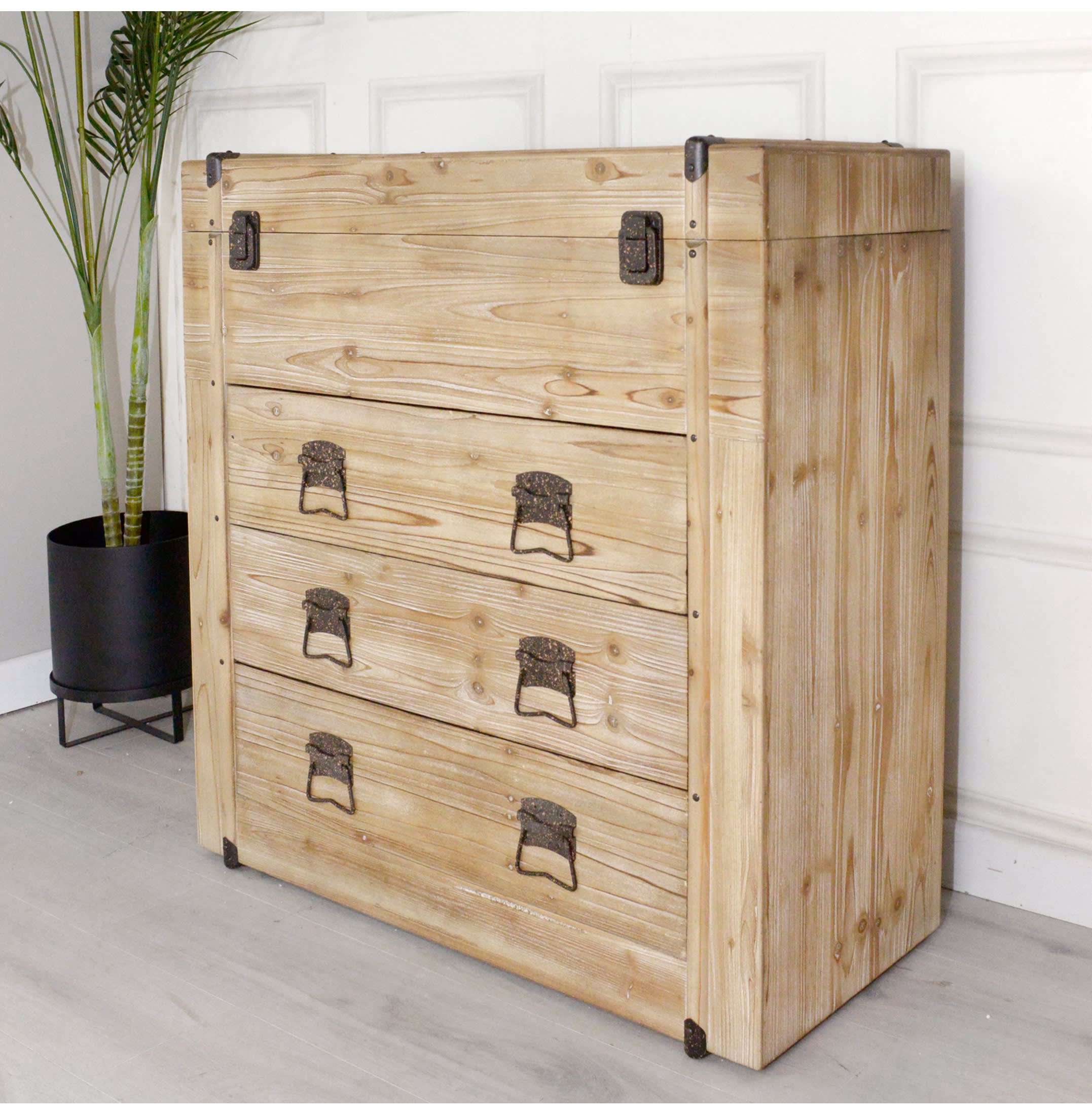 Amelia Wooden Trunk Style Chest of Drawers