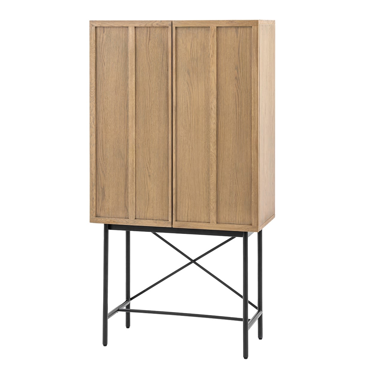 Panelled Wooden Drinks Cocktail Cabinet by Gallery Direct