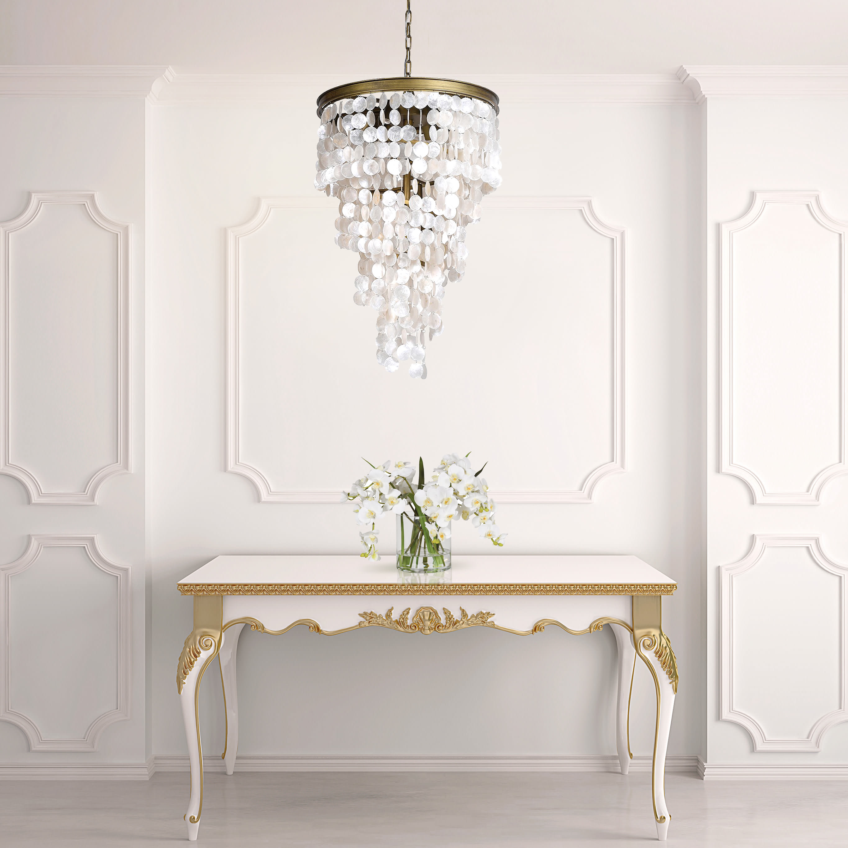 Cascade Raphael Shell Chandelier