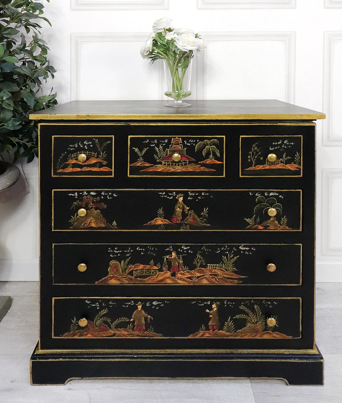 Oriental Style Painted Chest