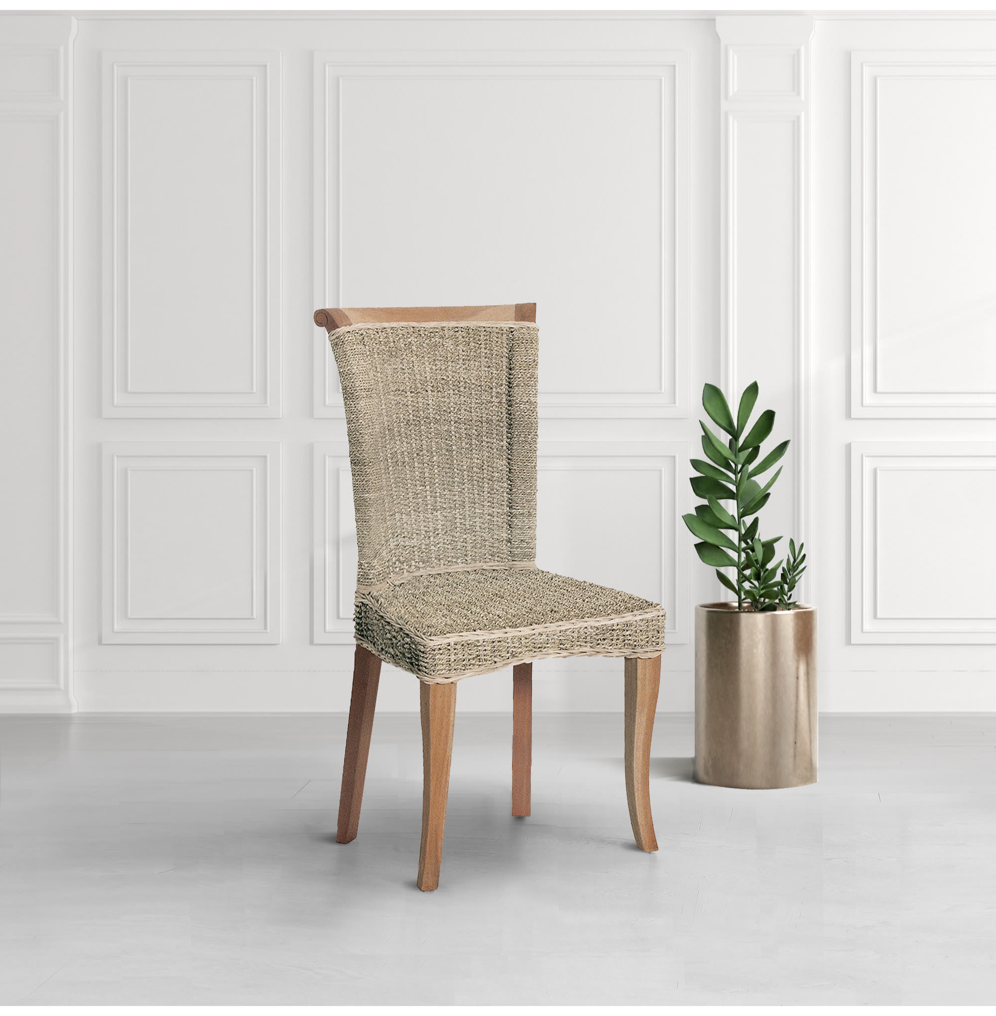 Sea Grass Rattan Hardwood Dining Chair 