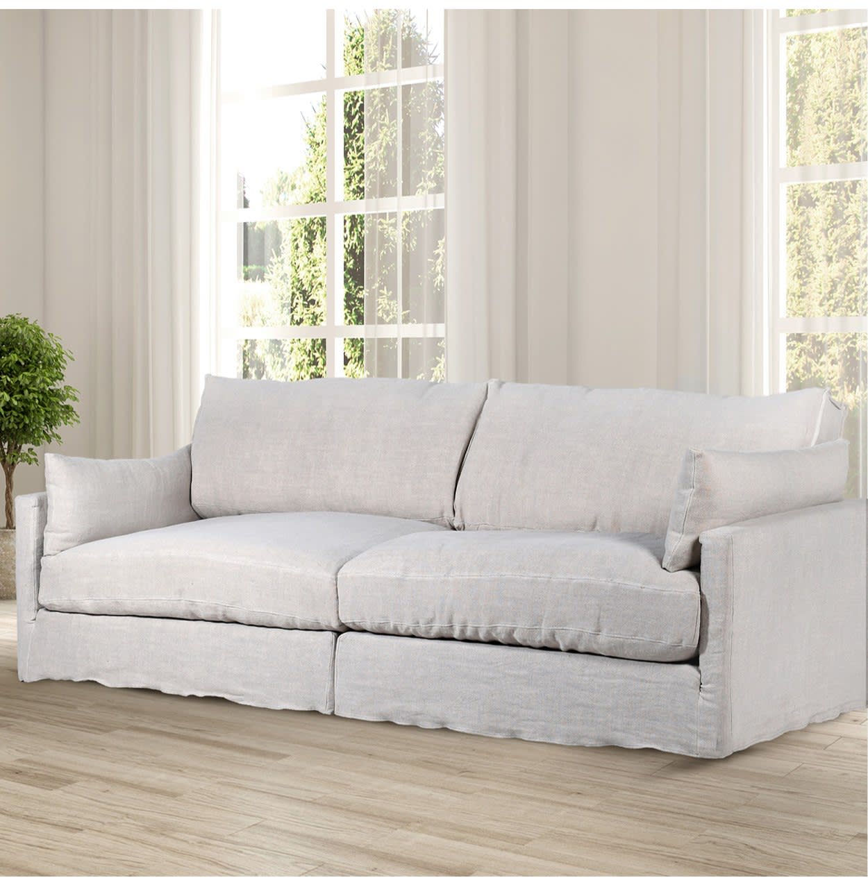 Natural Linen Large Sofa