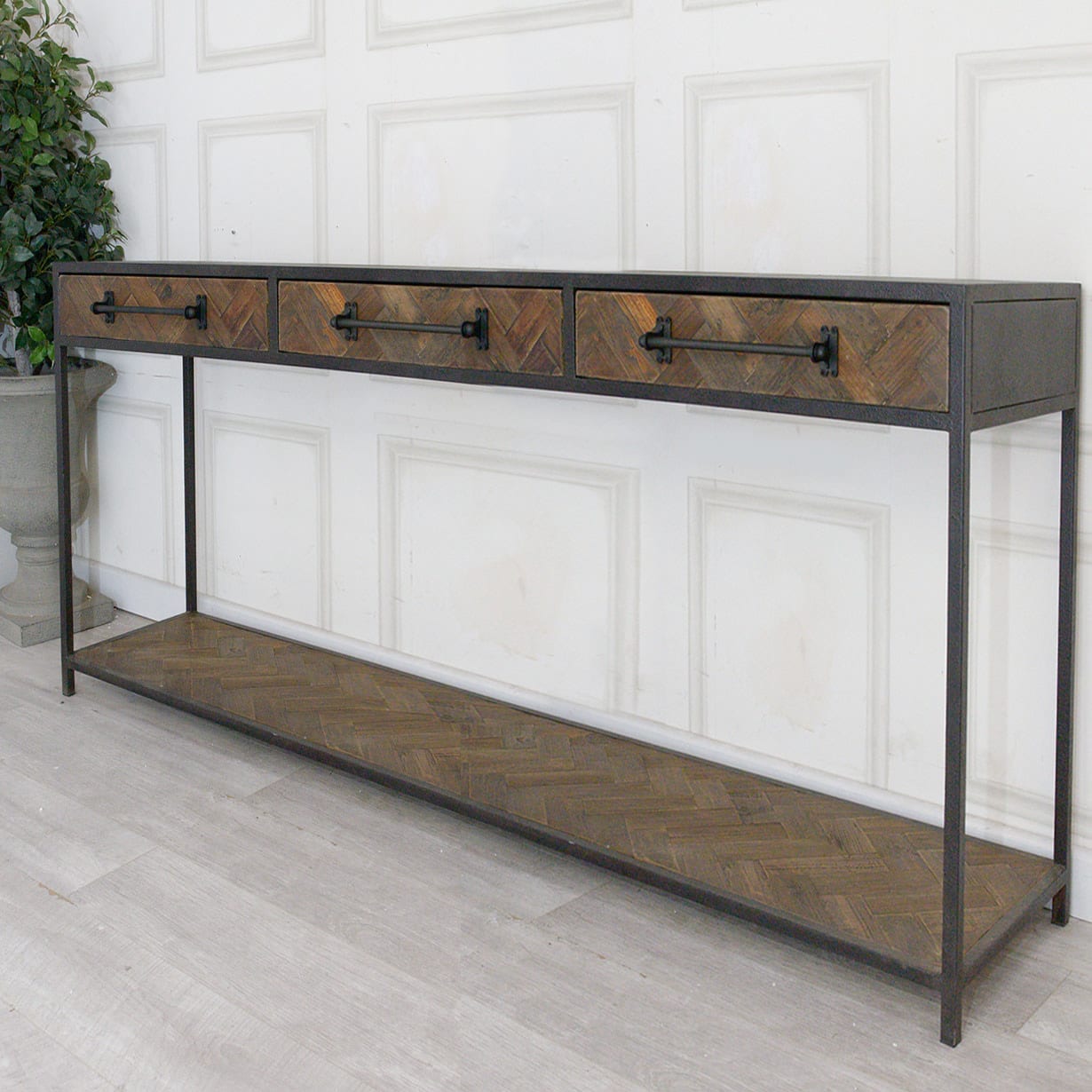 Yukon Pine 3 Drawer Large Console Table