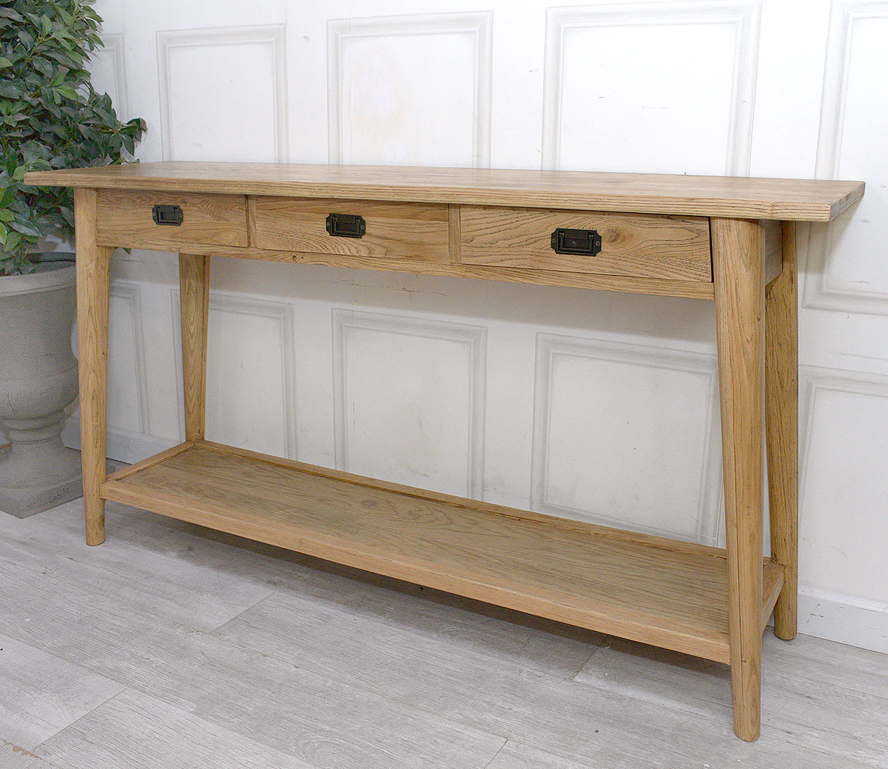 Oak Hall Table with Shelf