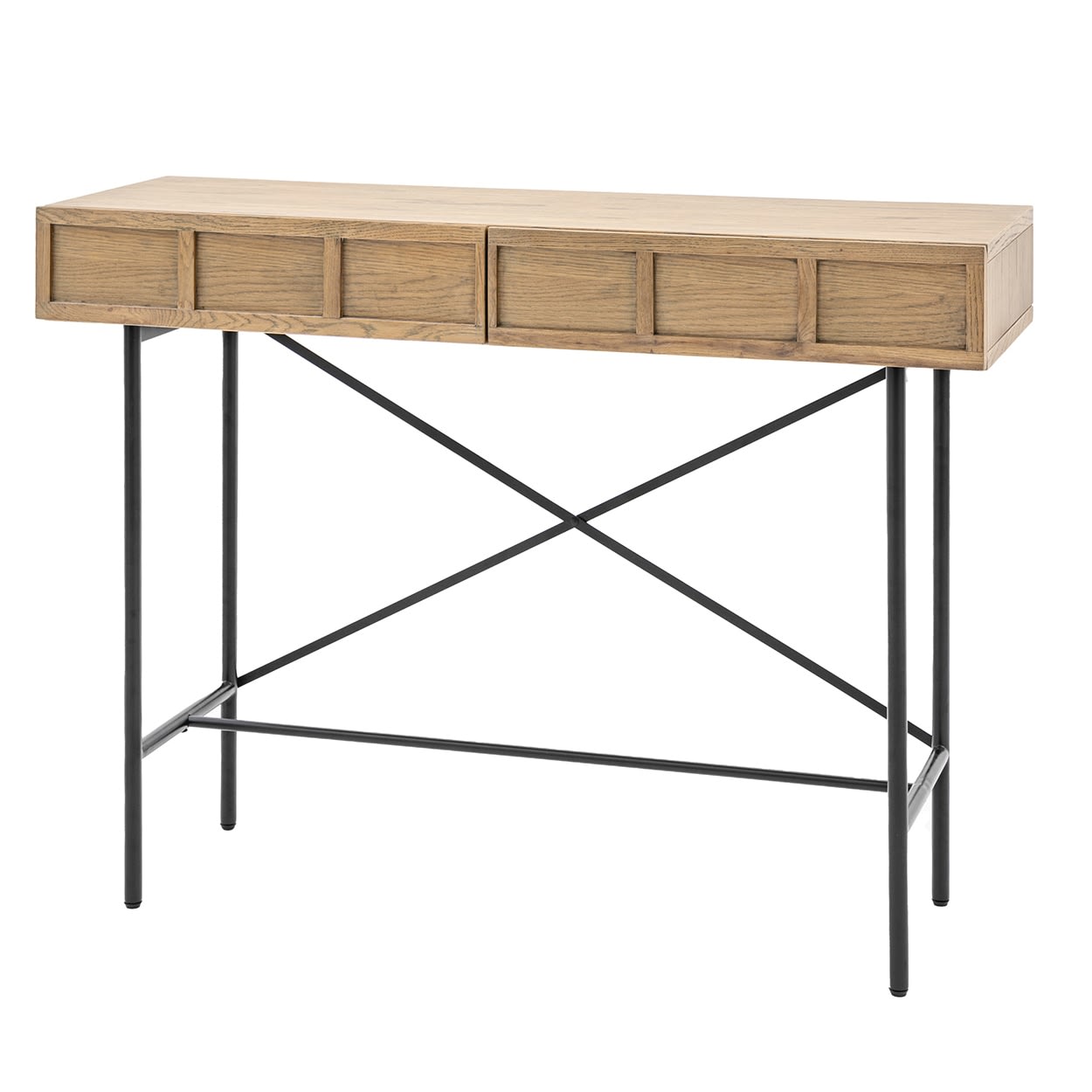 Panelled Grey Wooden Hall Console Table by Gallery Direct